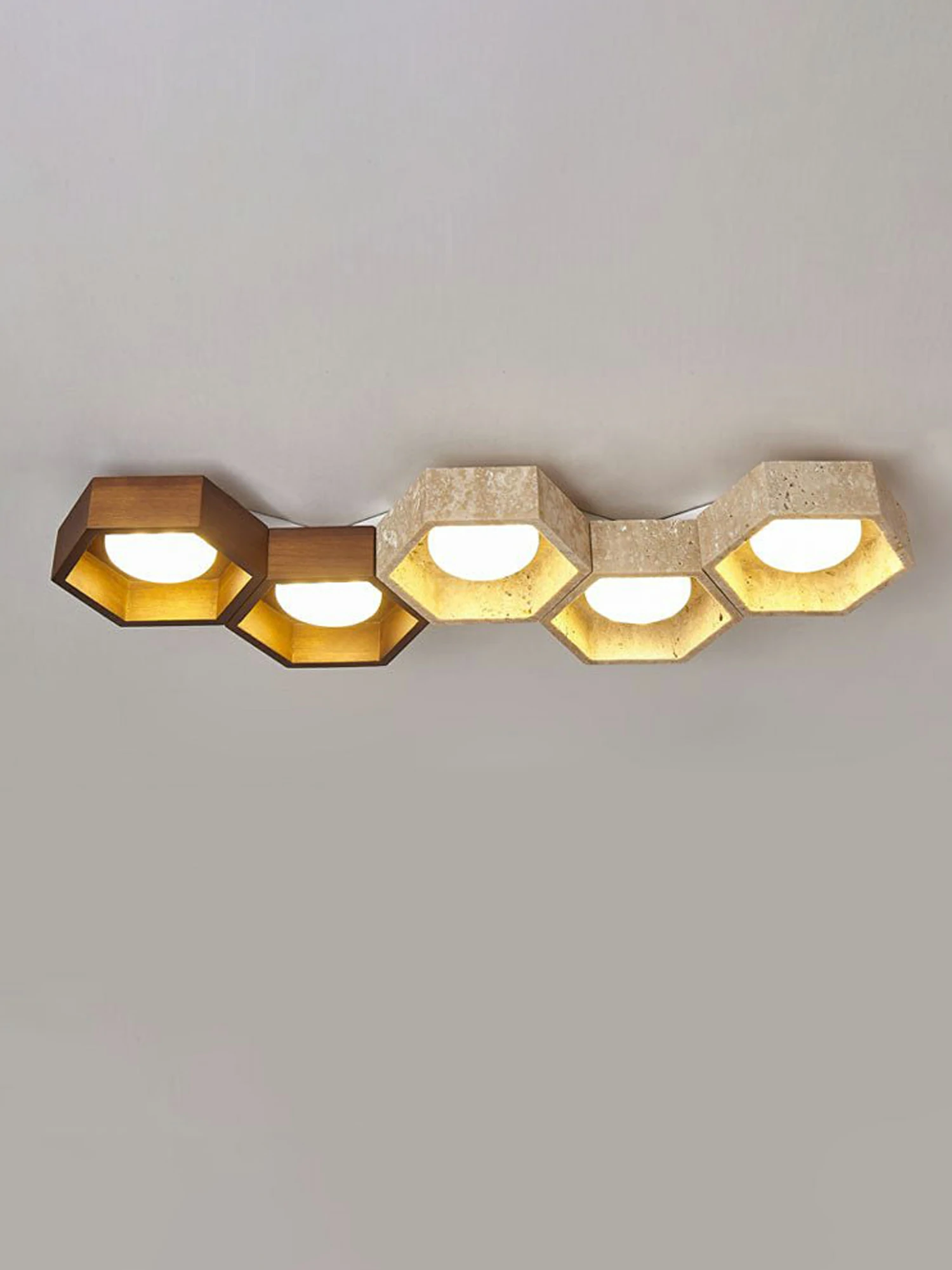 Honeycomb Travertine Ceiling Lamp - Image 13