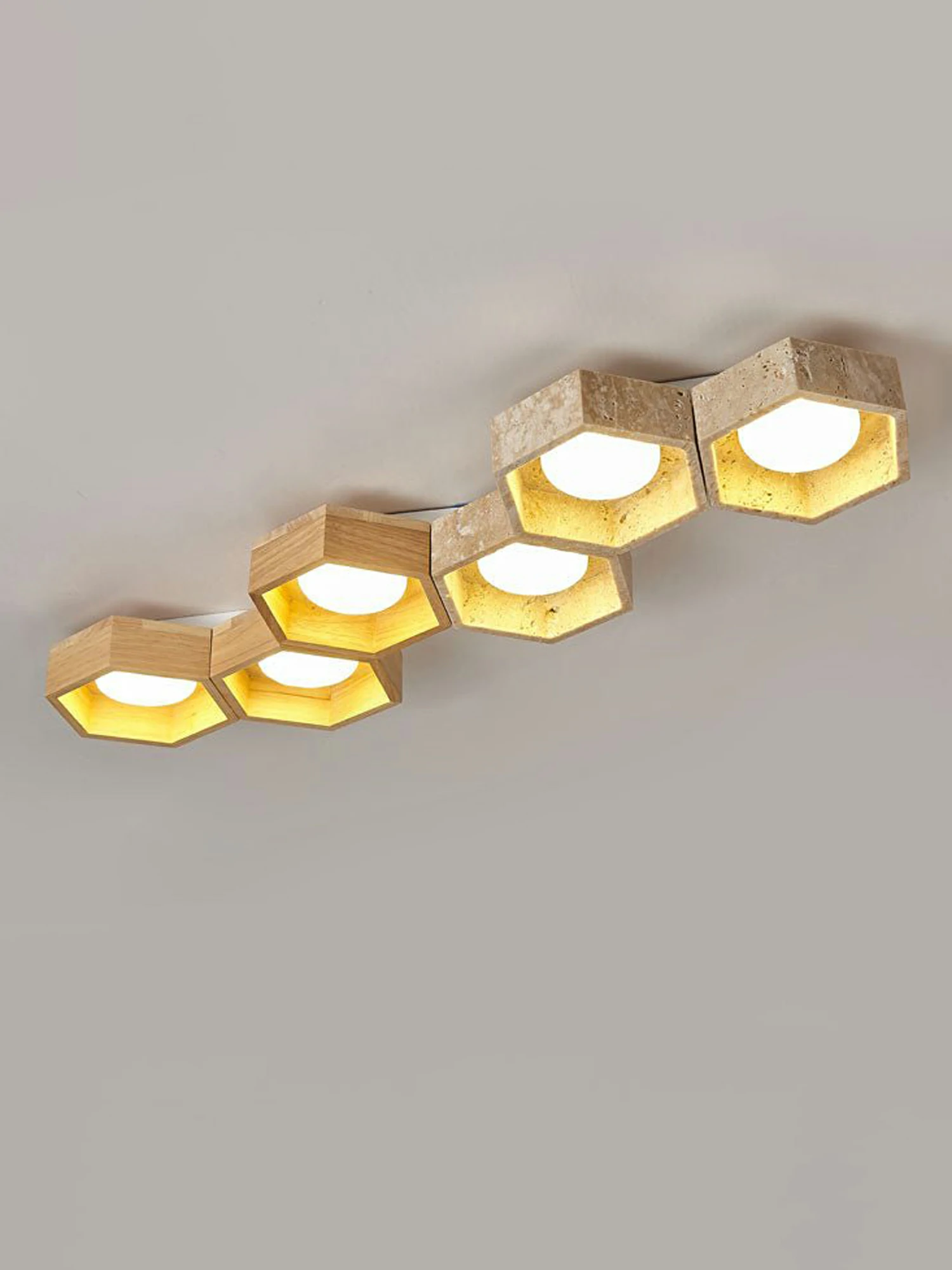 Honeycomb Travertine Ceiling Lamp - Image 24