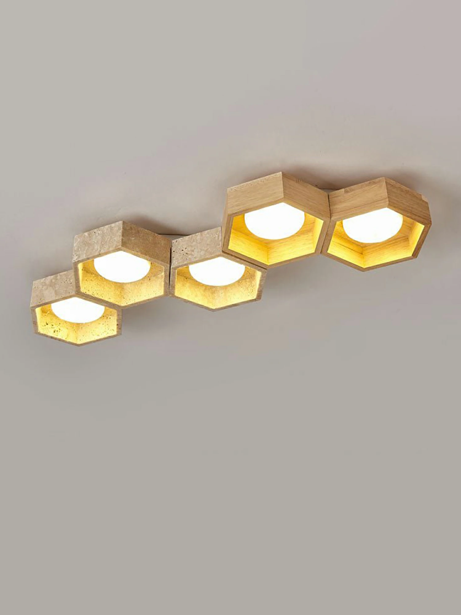 Honeycomb Travertine Ceiling Lamp - Image 18