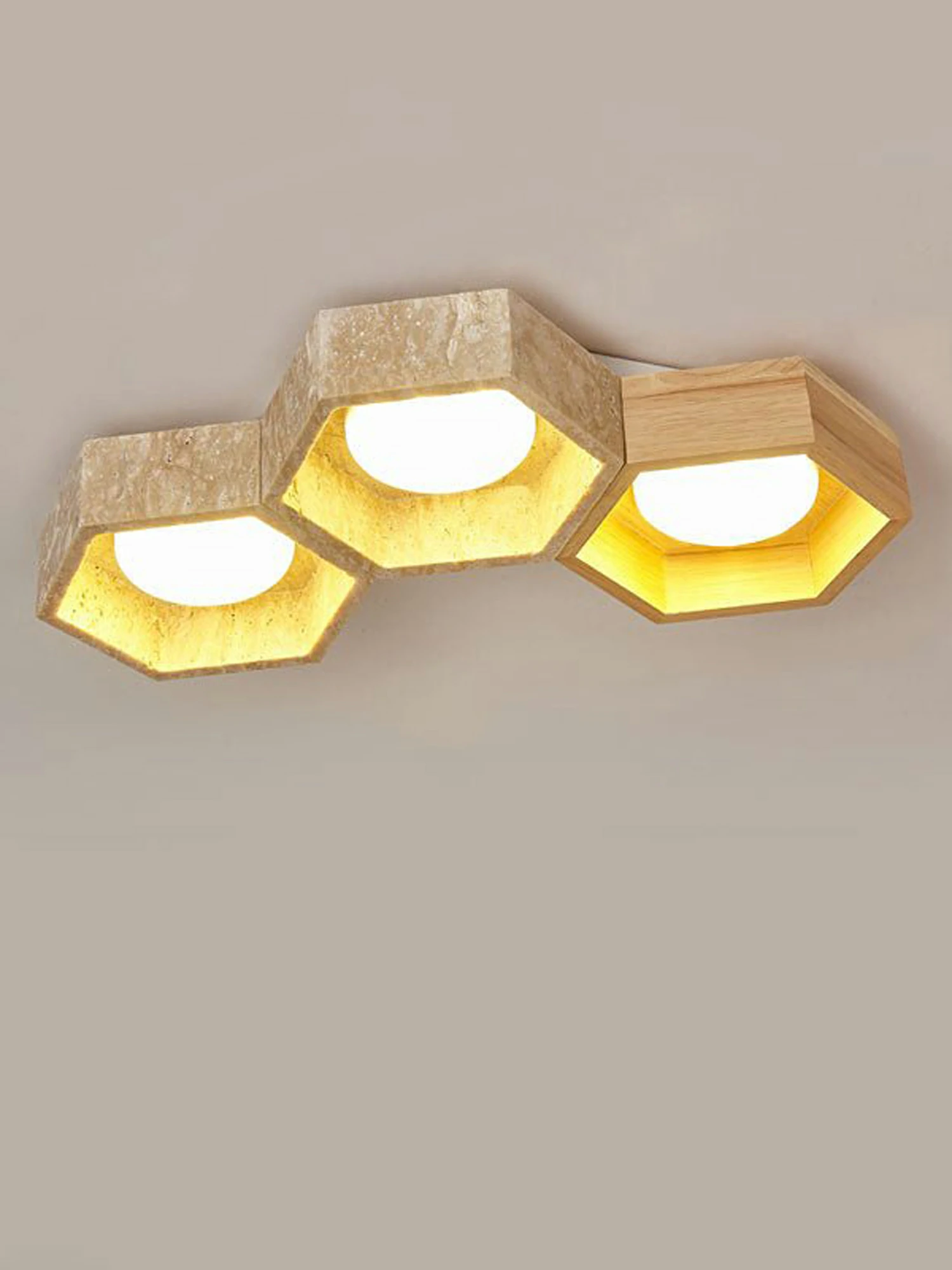 Honeycomb Travertine Ceiling Lamp - Image 14