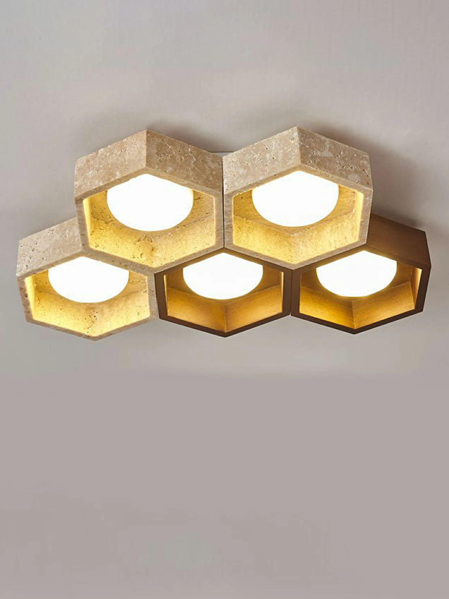 Honeycomb Travertine Ceiling Lamp - Image 15