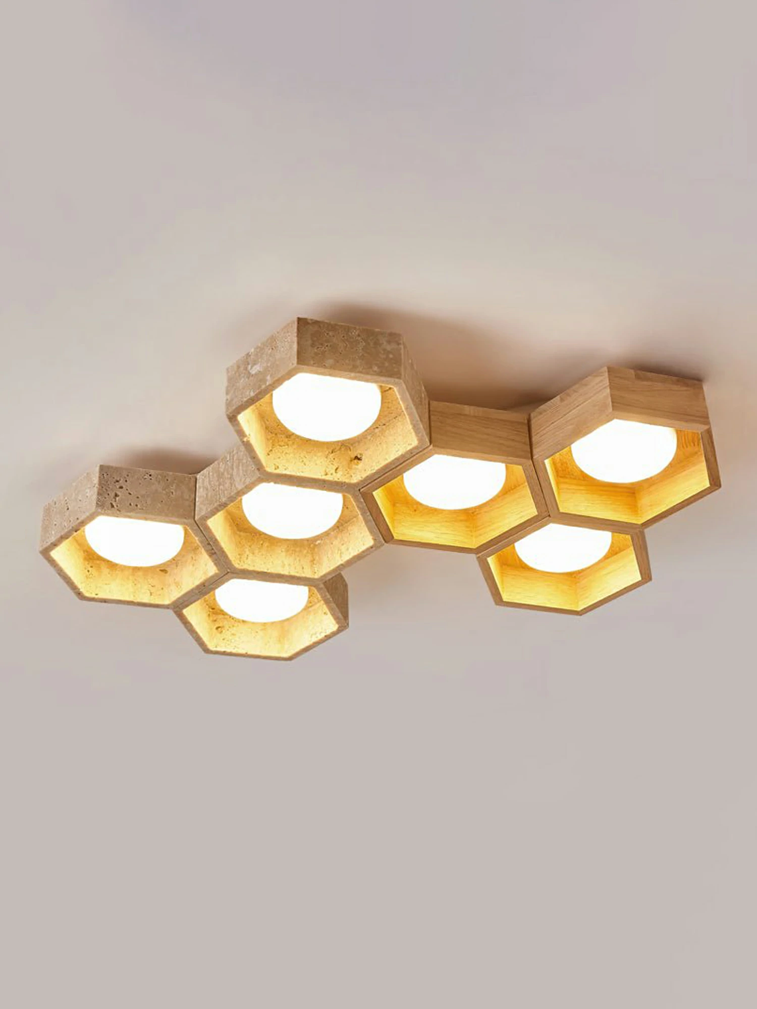 Honeycomb Travertine Ceiling Lamp - Image 16