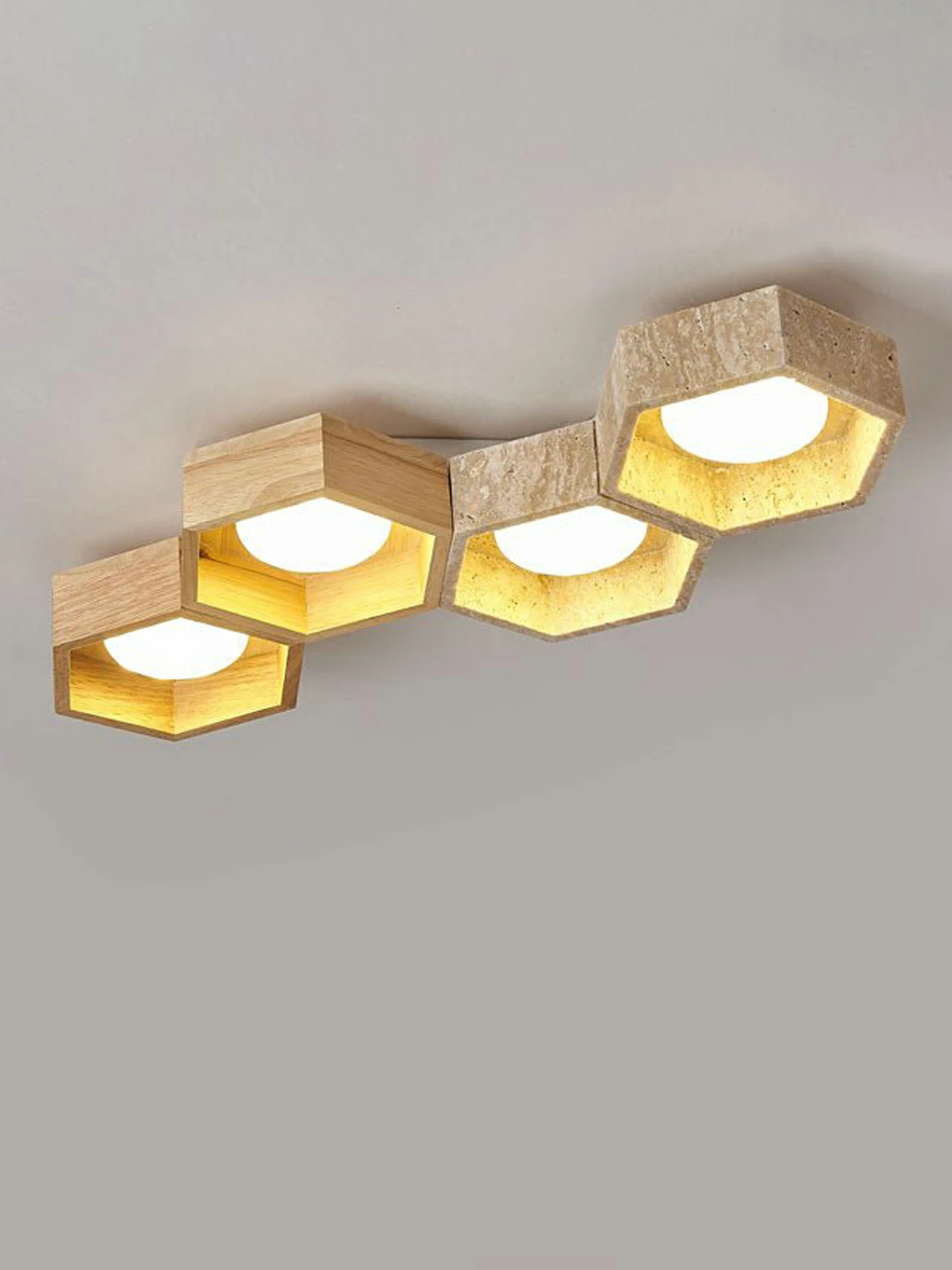 Honeycomb Travertine Ceiling Lamp - Image 17