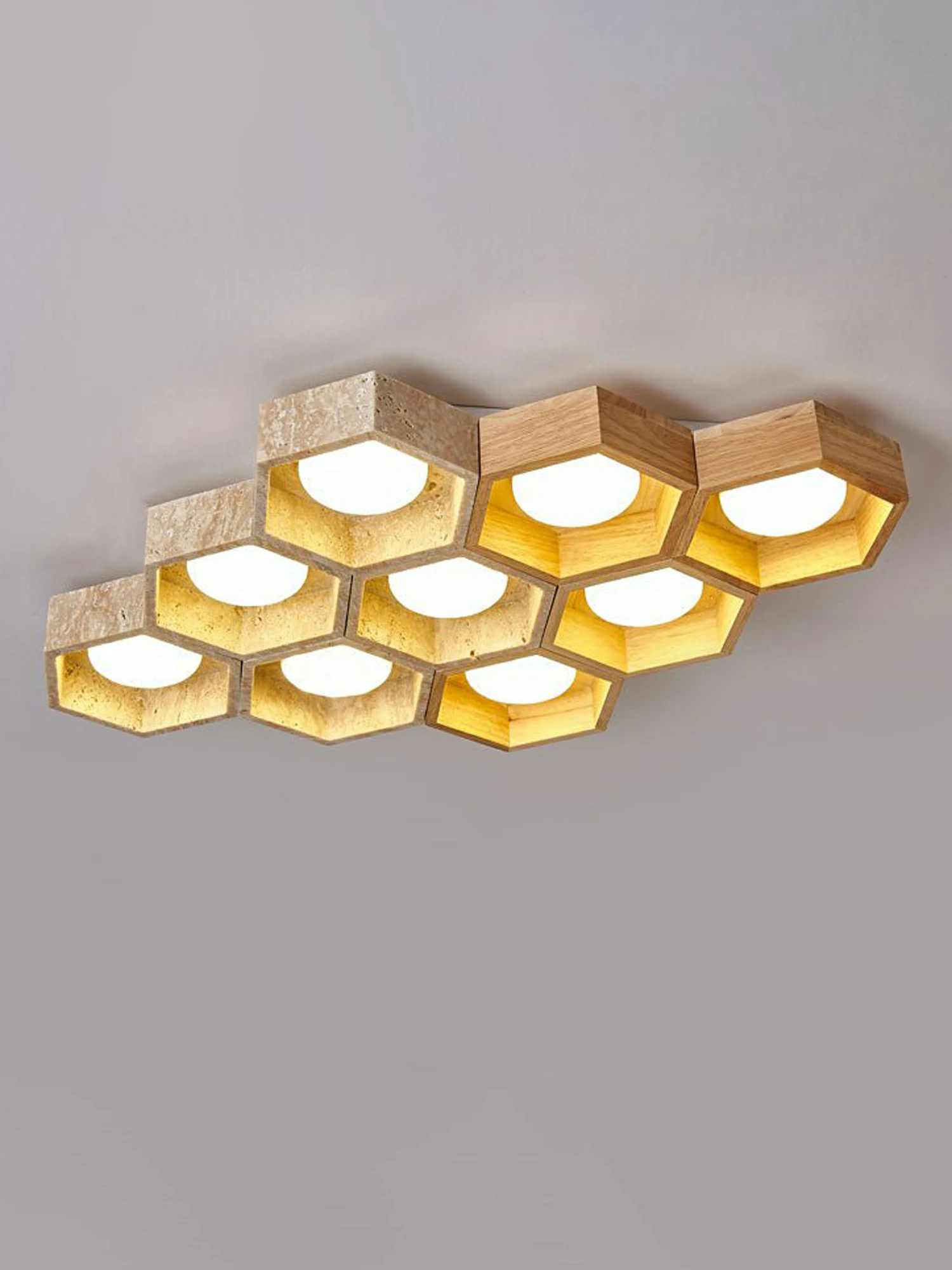 Honeycomb Travertine Ceiling Lamp - Image 25