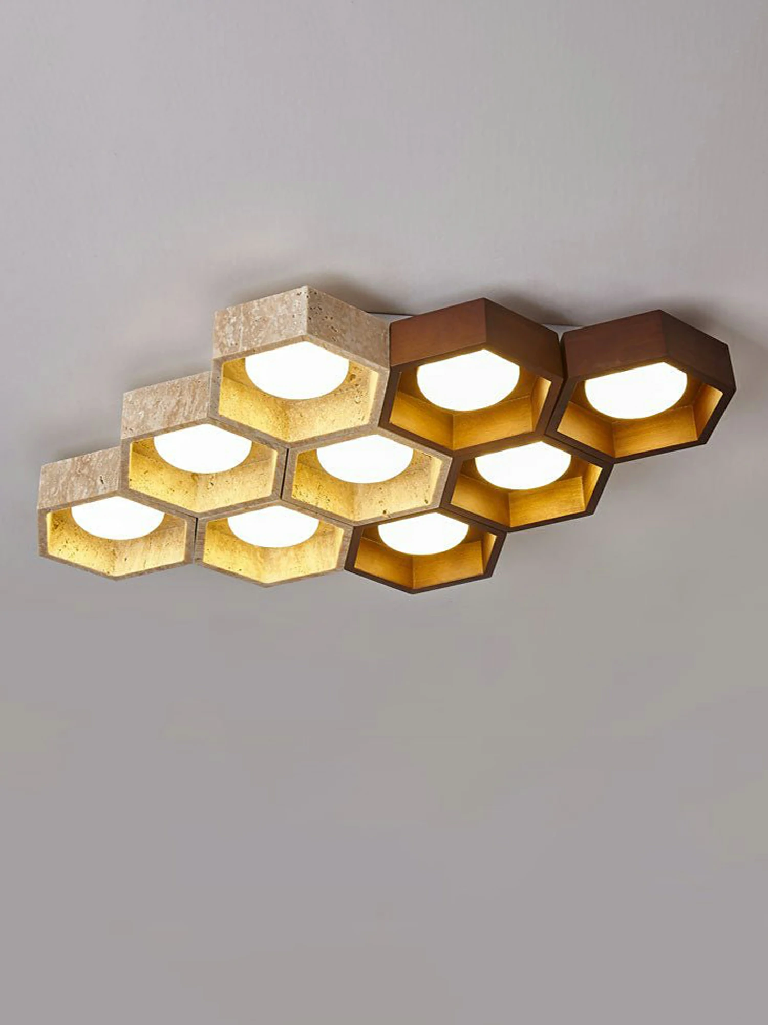 Honeycomb Travertine Ceiling Lamp - Image 26