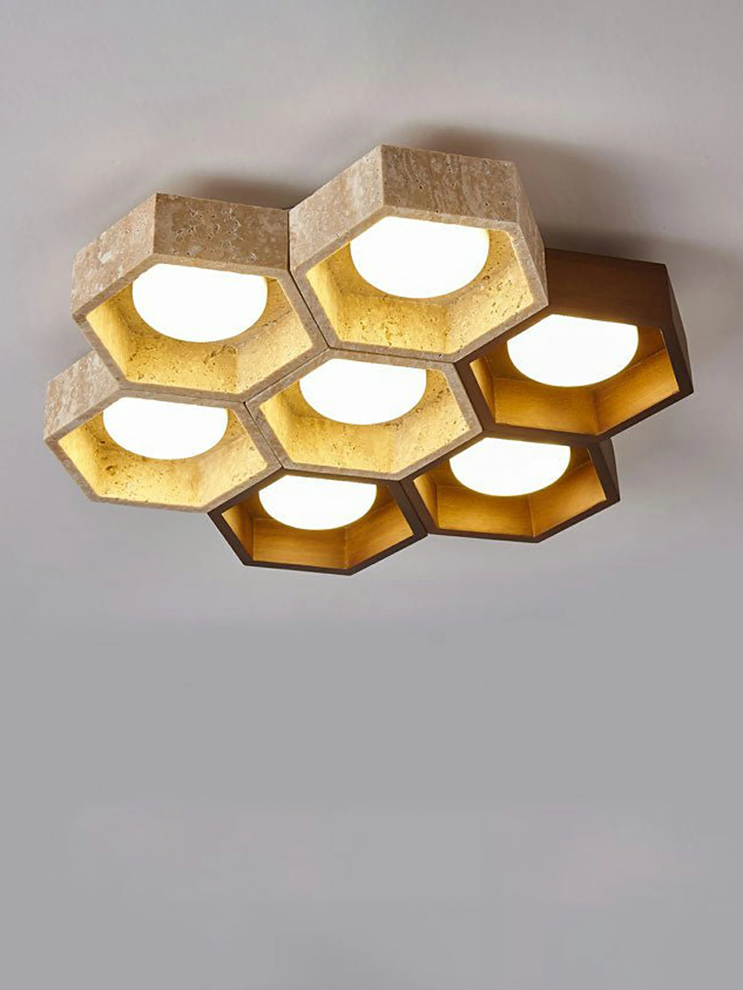 Honeycomb Travertine Ceiling Lamp - Image 23