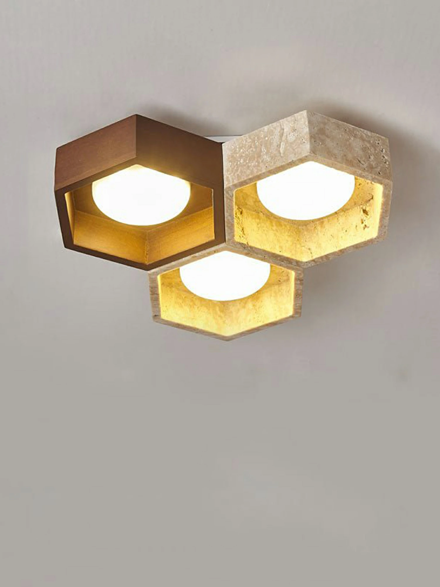Honeycomb Travertine Ceiling Lamp - Image 20