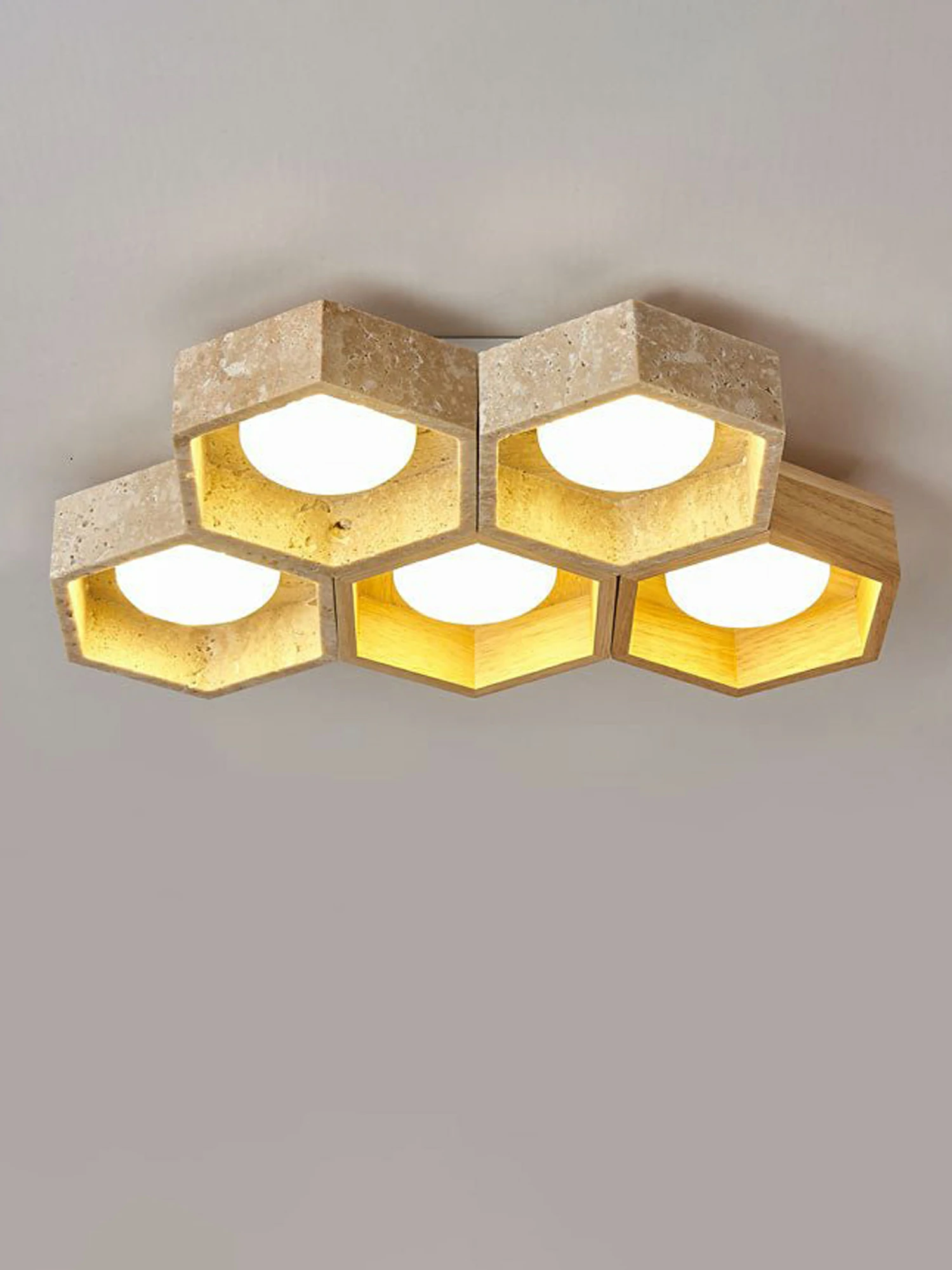 Honeycomb Travertine Ceiling Lamp - Image 22