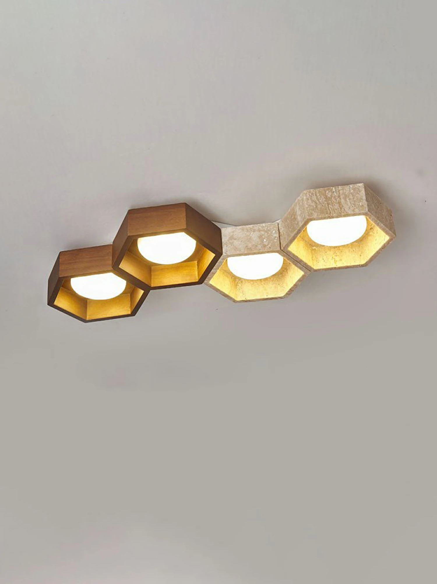 Honeycomb Travertine Ceiling Lamp - Image 21