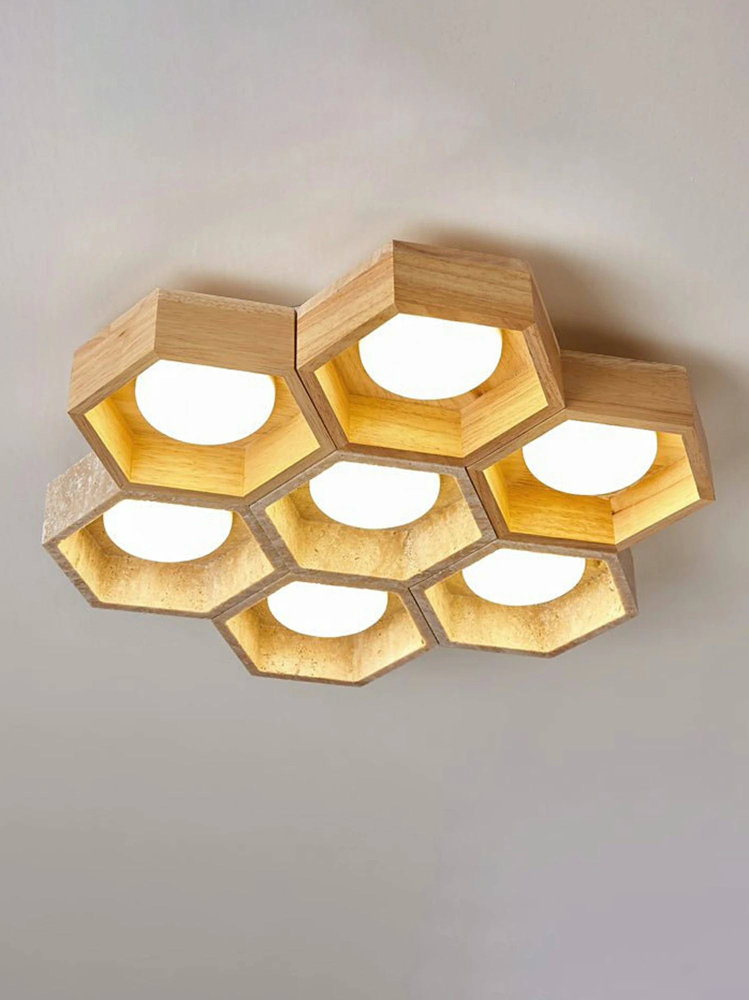 Honeycomb Travertine Ceiling Lamp - Image 11