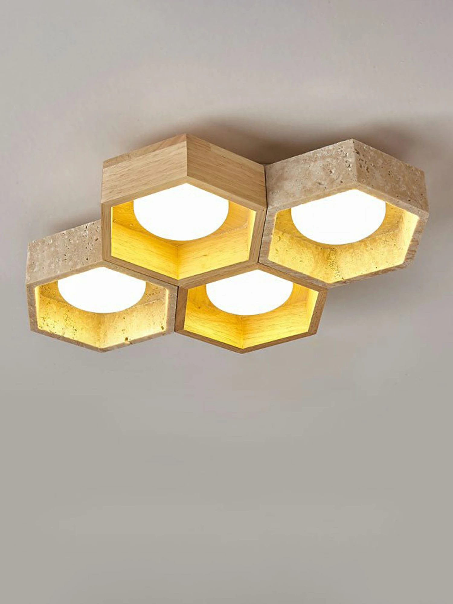 Honeycomb Travertine Ceiling Lamp - Image 10