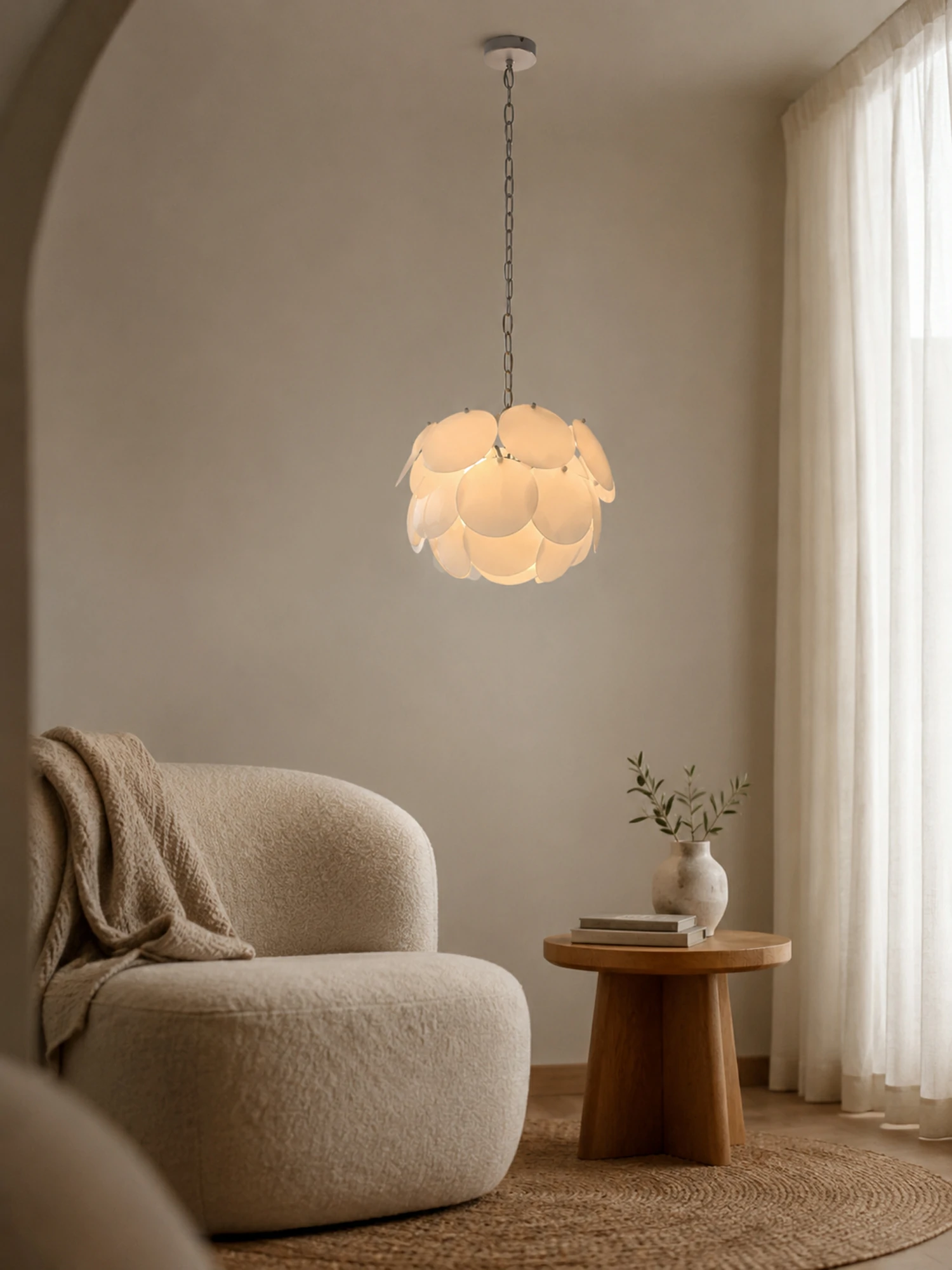 Luminous Petal Glass Chandelier - Image 11