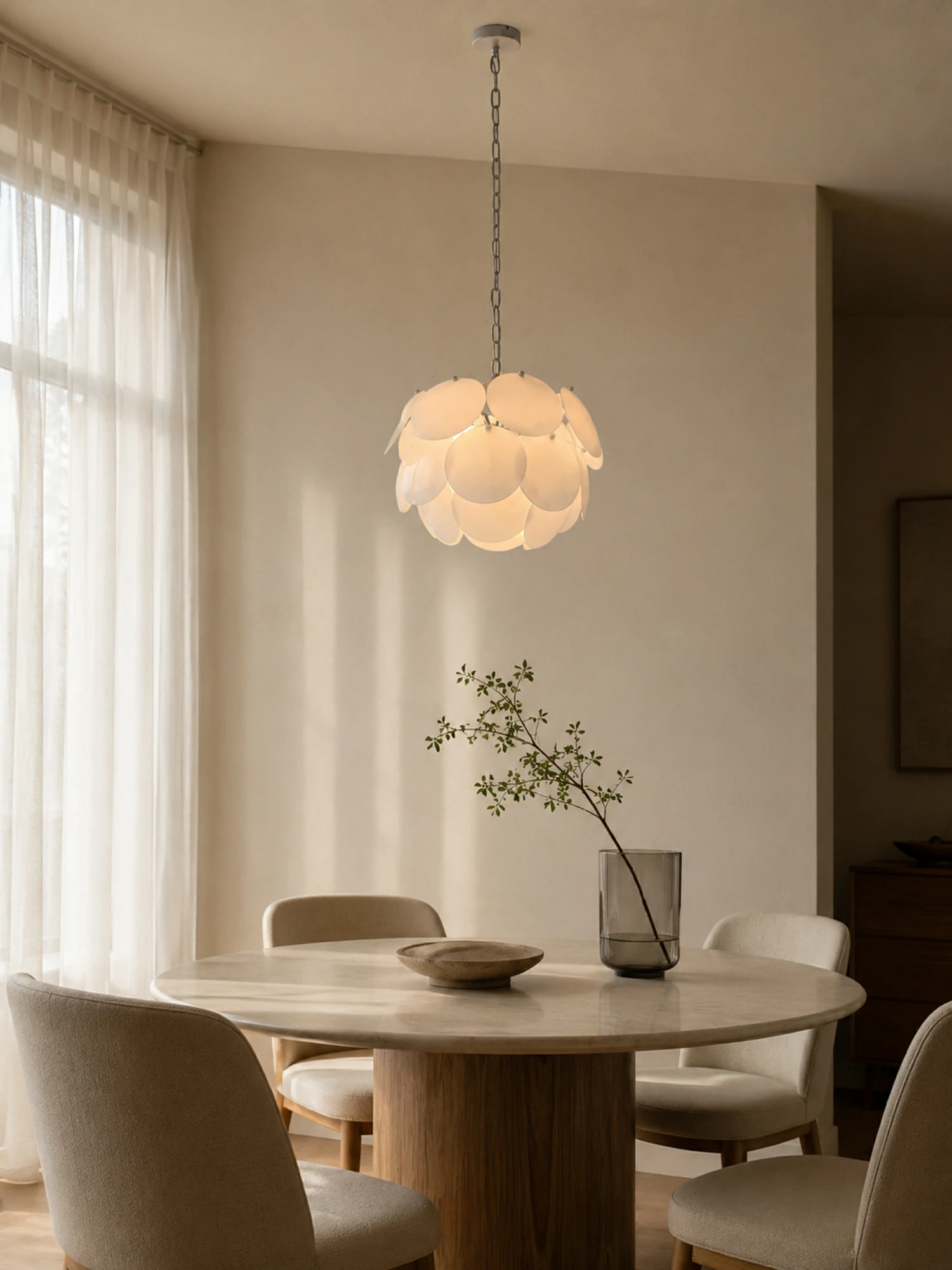 Luminous Petal Glass Chandelier - Image 7