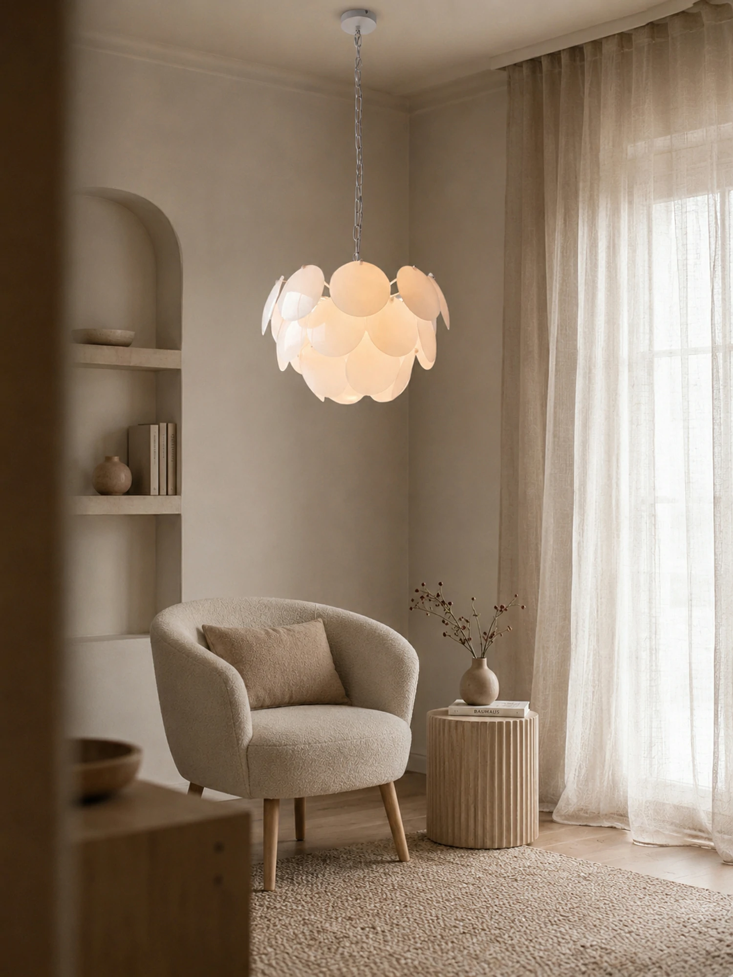 Luminous Petal Glass Chandelier - Image 6