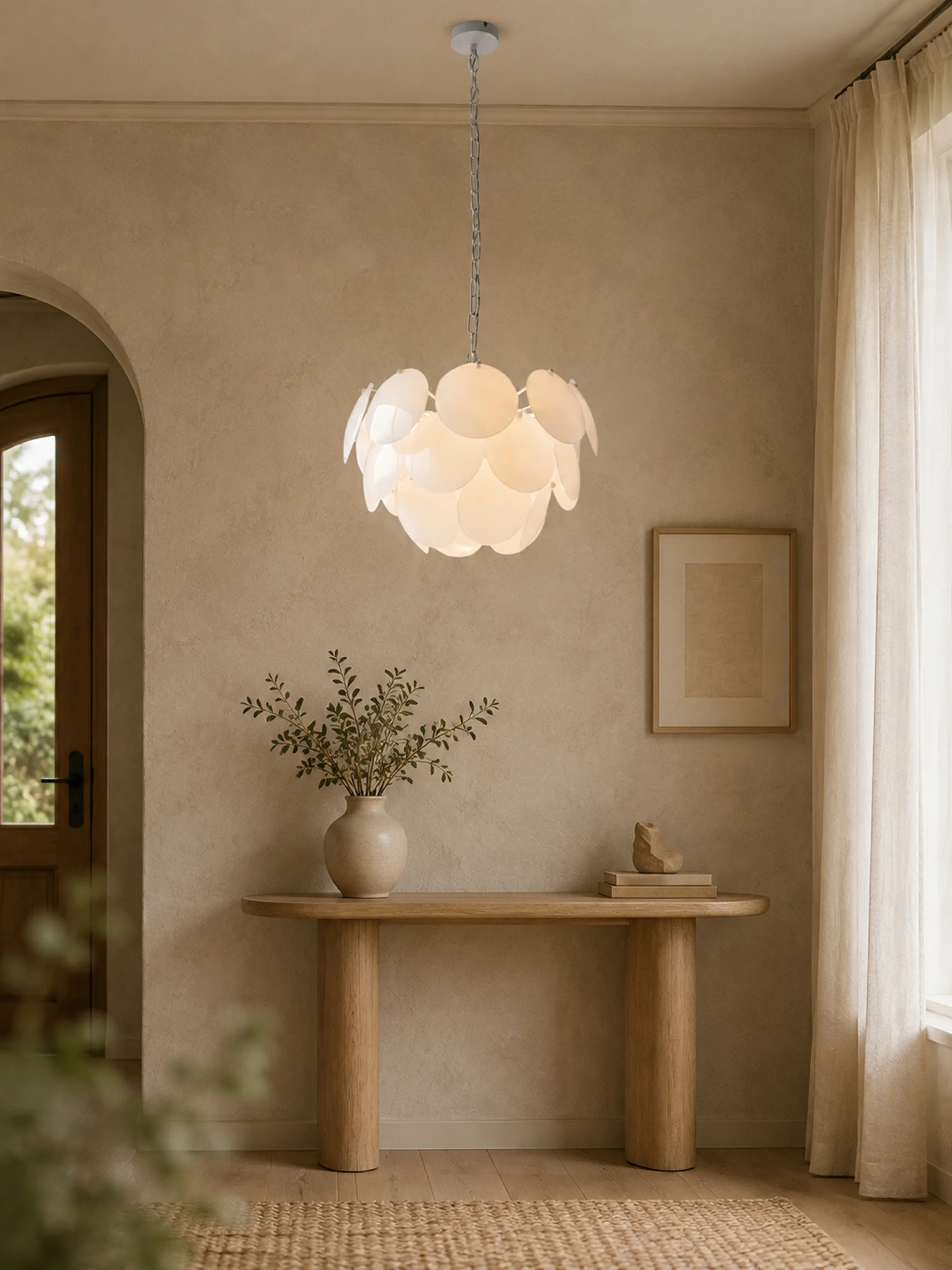 Luminous Petal Glass Chandelier - Image 9