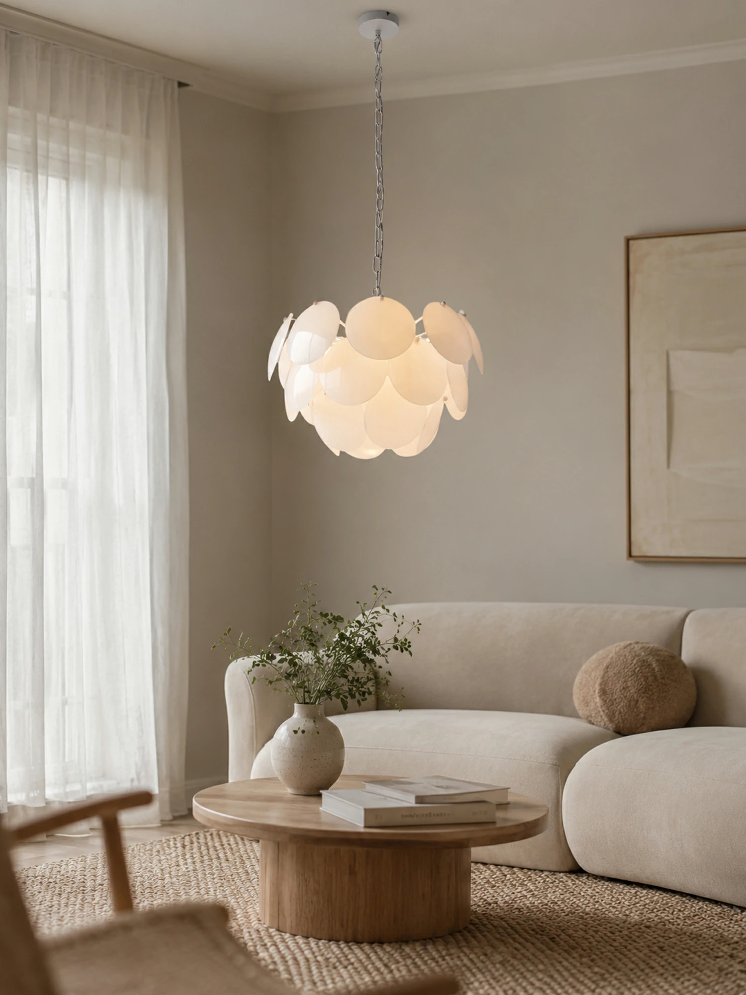 Luminous Petal Glass Chandelier - Image 2