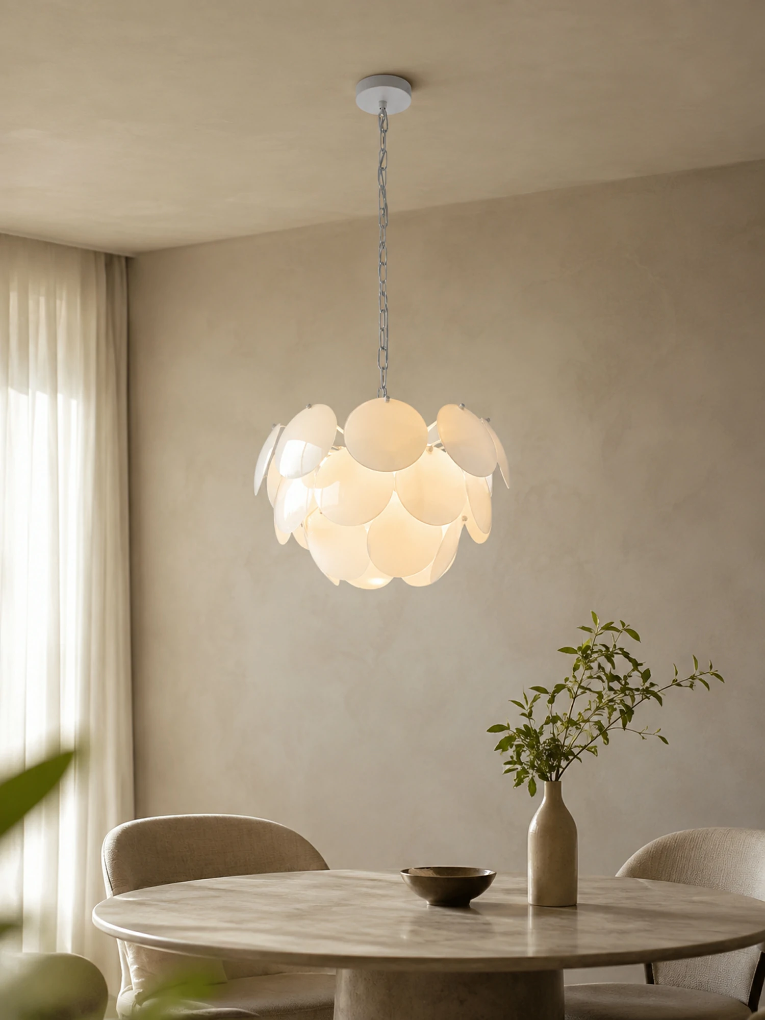 Luminous Petal Glass Chandelier - Image 8