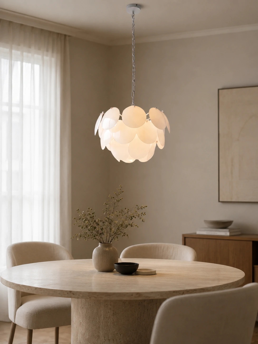 Luminous Petal Glass Chandelier - Image 3