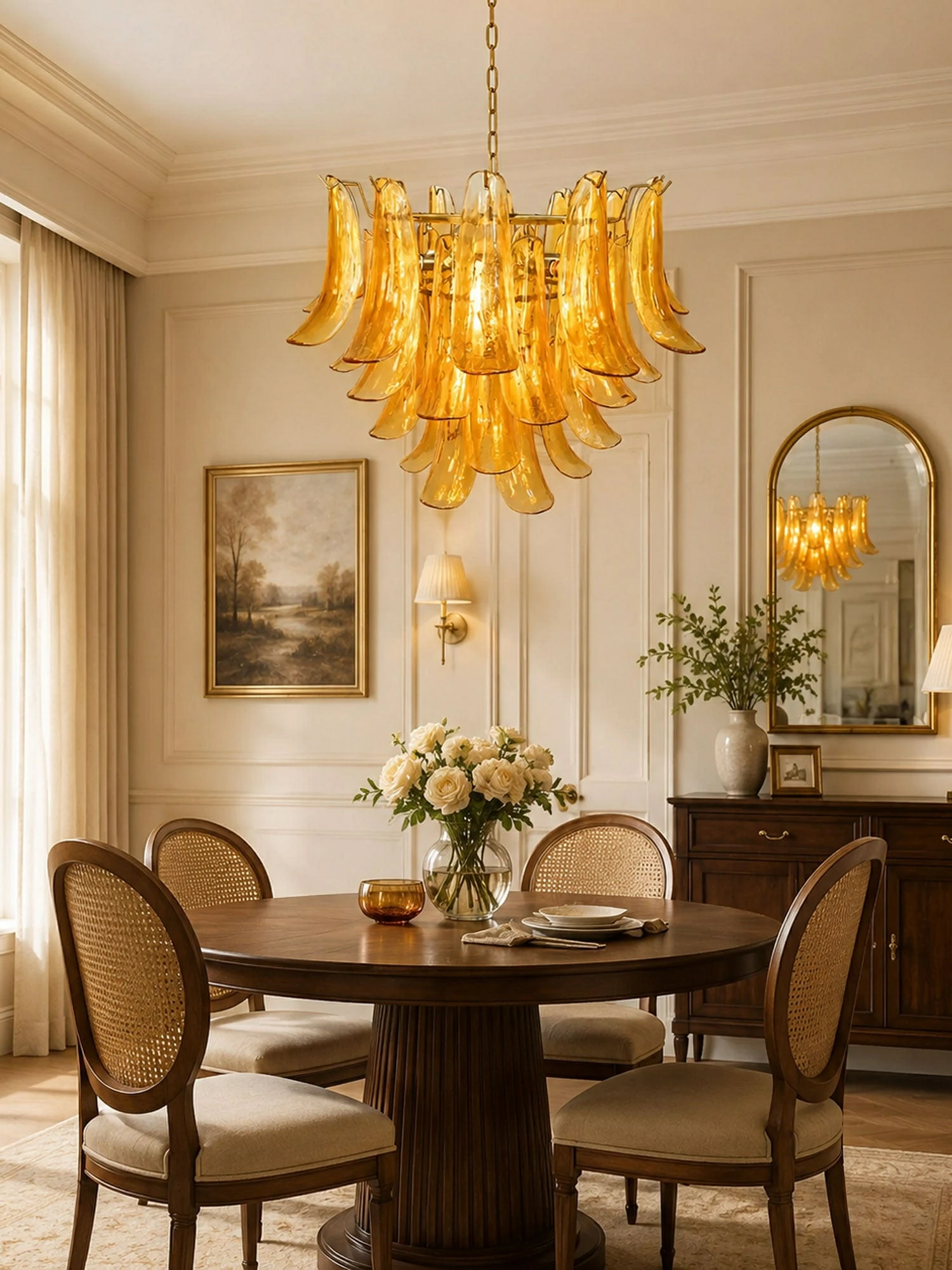 Murano Glass Leaf Chandelier - Image 4