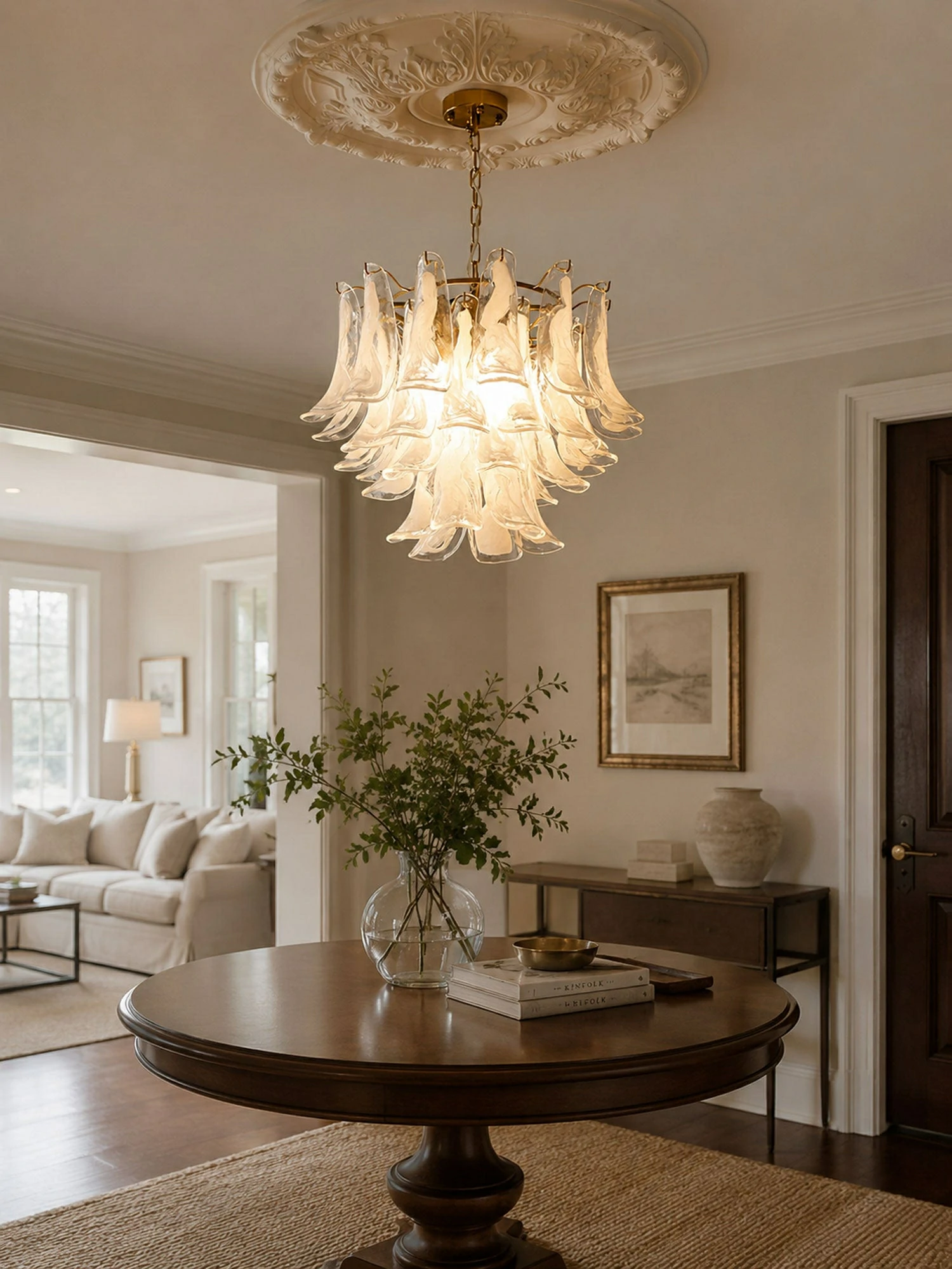 Murano Glass Leaf Chandelier - Image 8