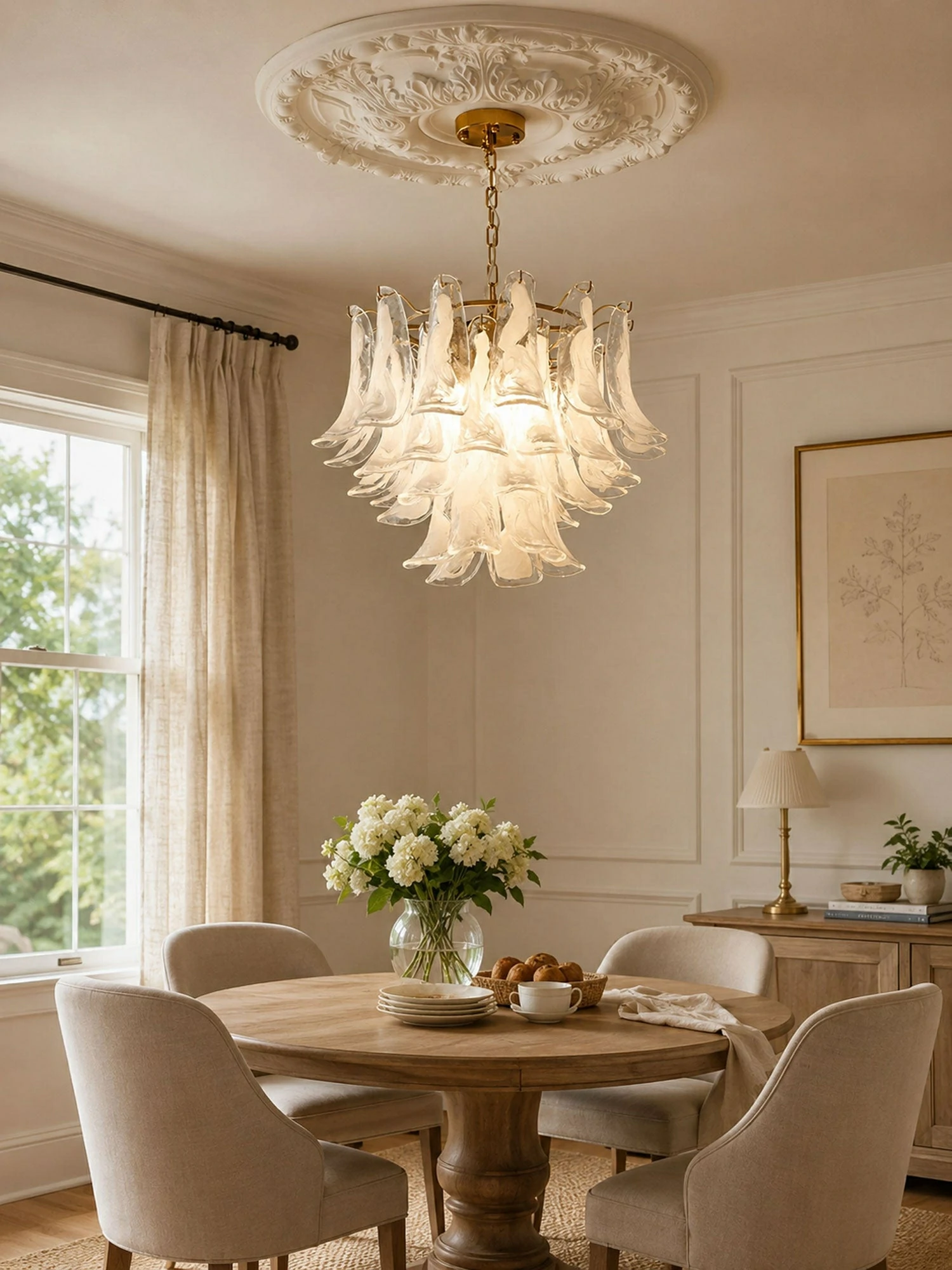 Murano Glass Leaf Chandelier - Image 12