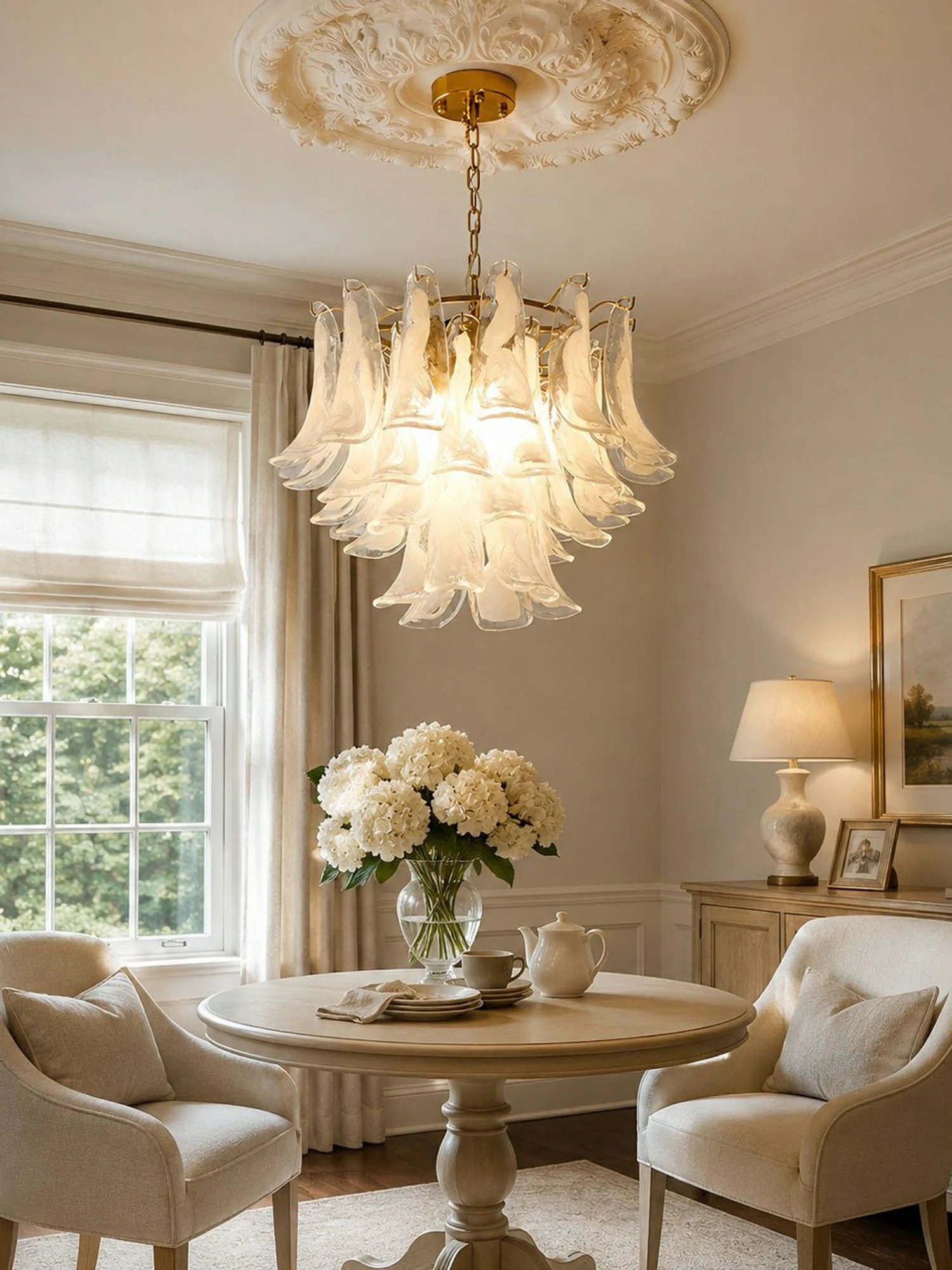 Murano Glass Leaf Chandelier - Image 3