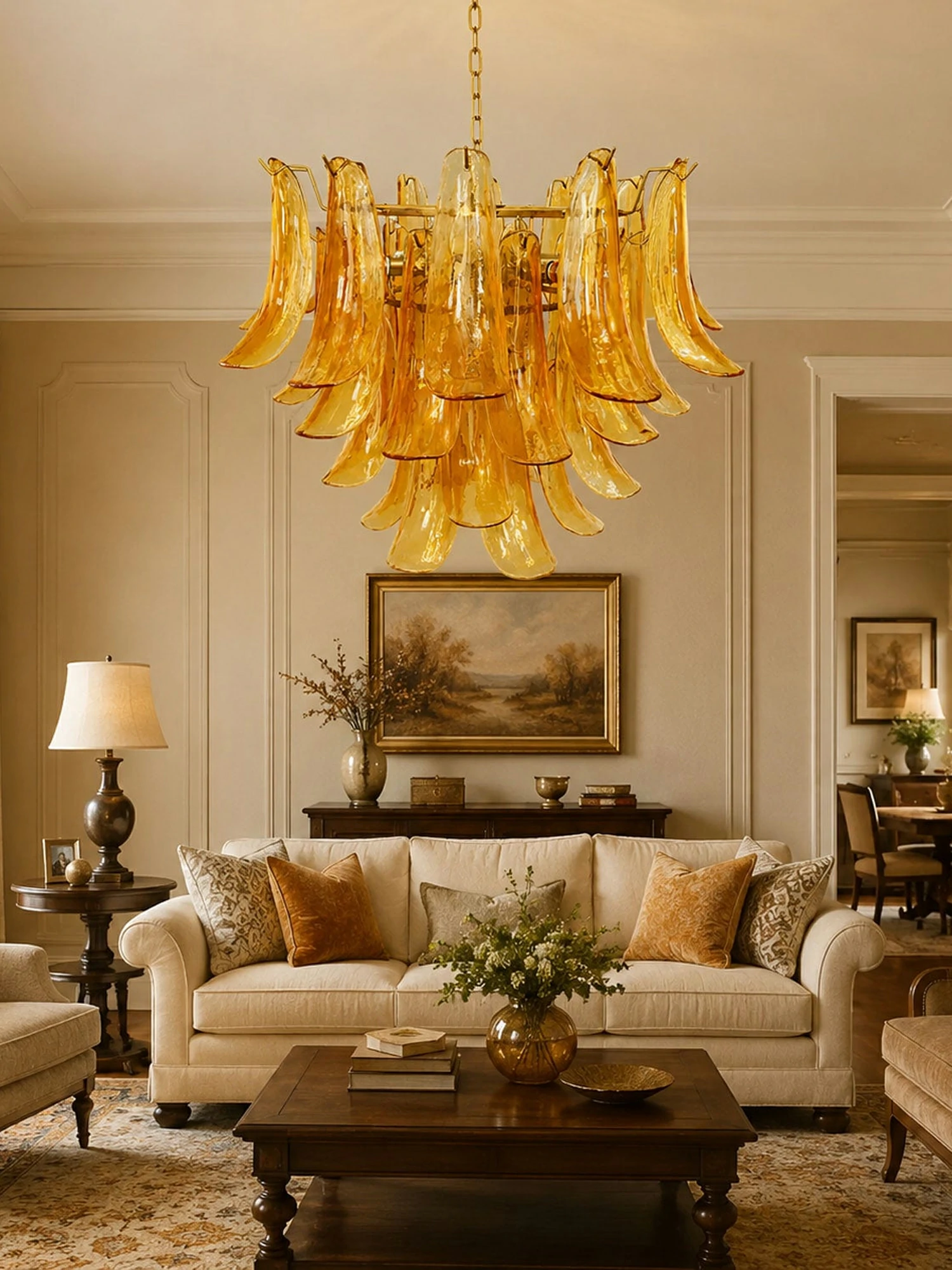 Murano Glass Leaf Chandelier - Image 6