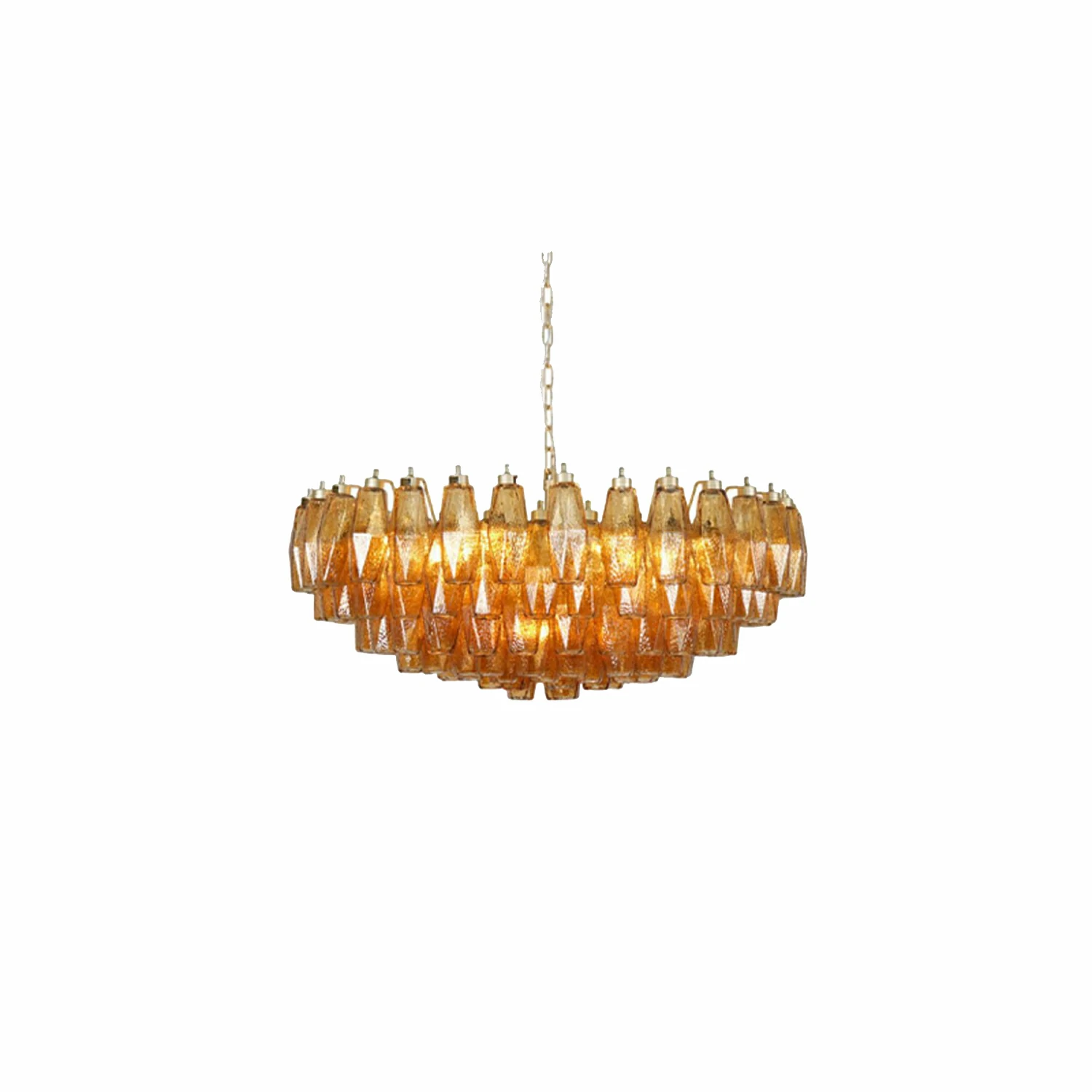 Murano Rhombus Amber Glass Chandelier