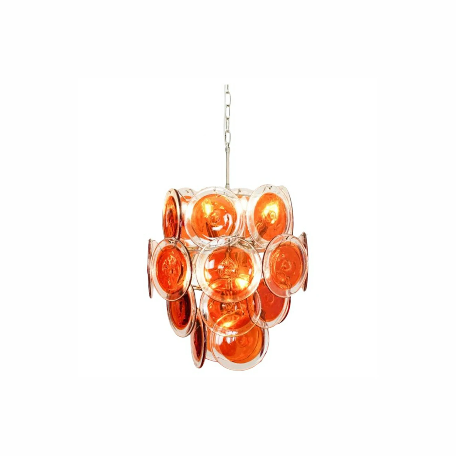 Orange Disk Glass Chandelier