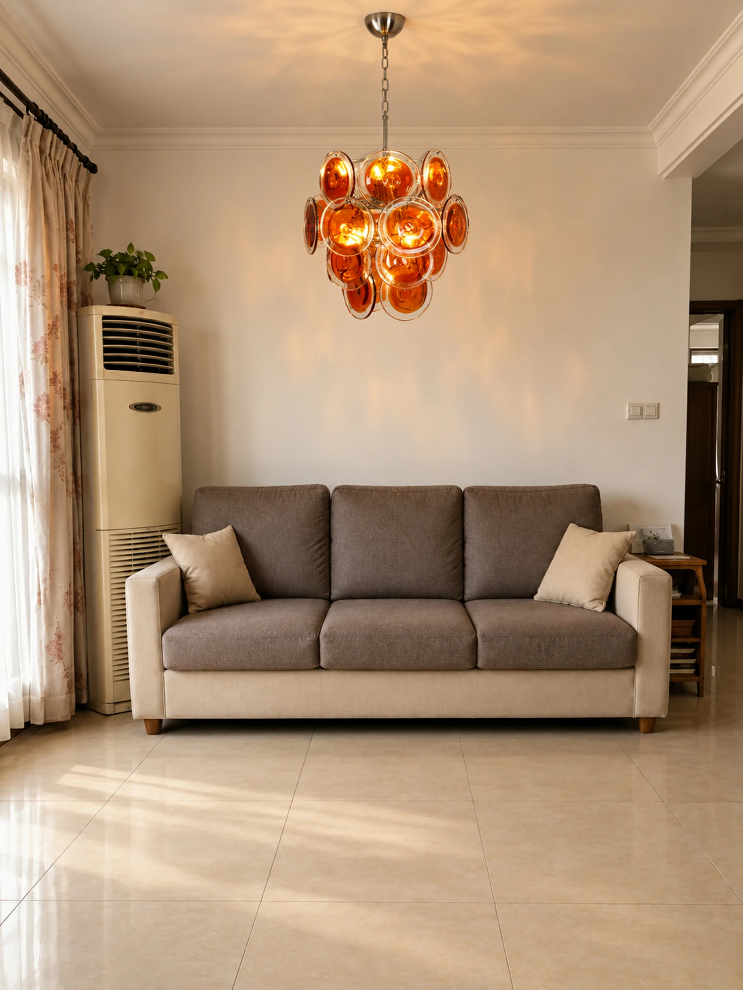 Orange Disk Glass Chandelier - Image 6