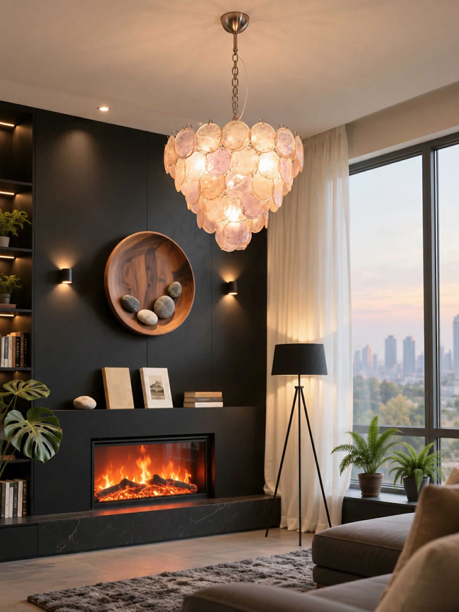 Glass Disc Iridescent Chandelier - Image 11