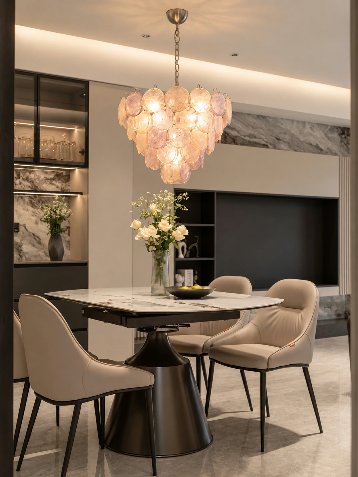 Glass Disc Iridescent Chandelier - Image 9