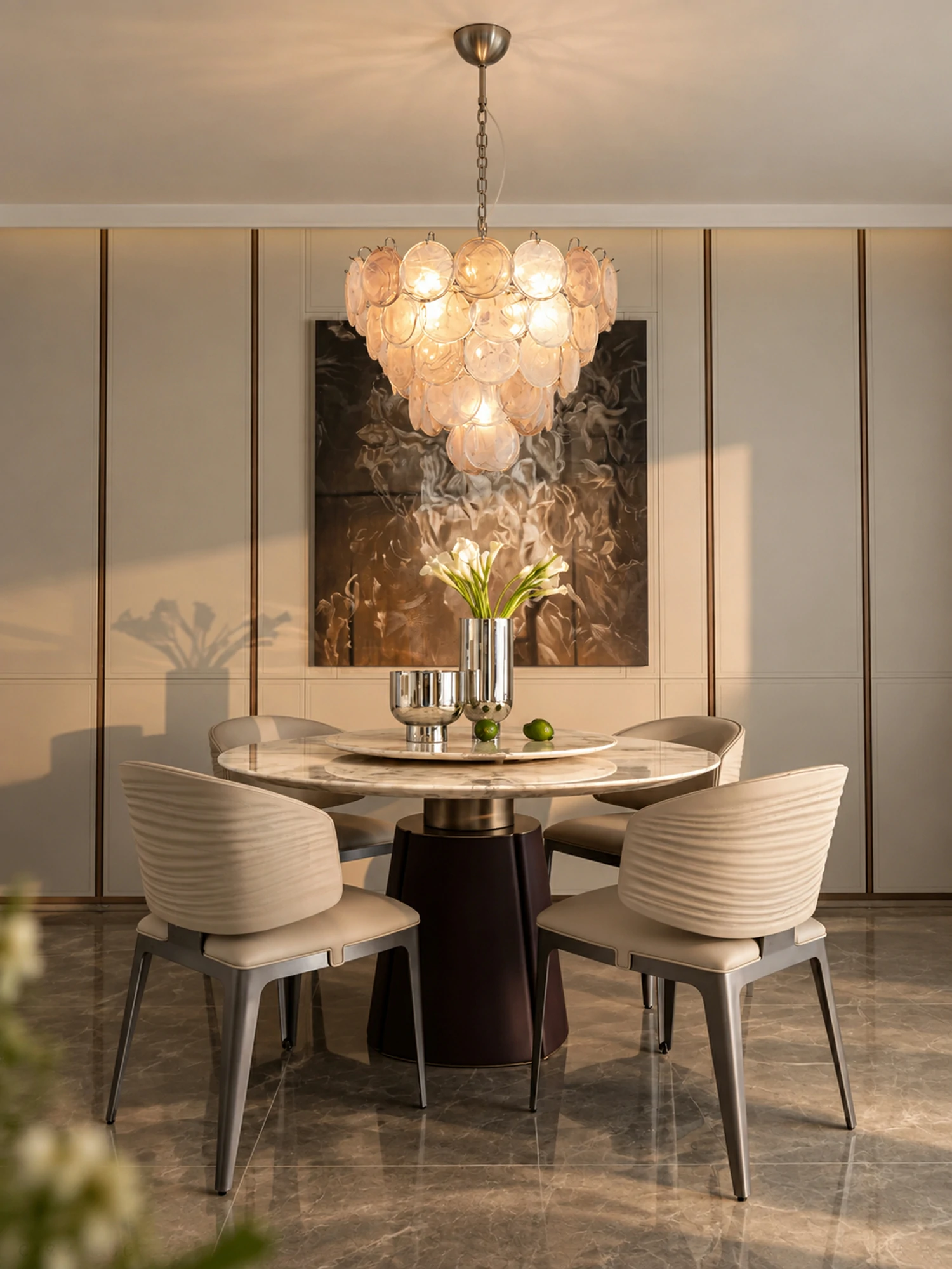 Glass Disc Iridescent Chandelier - Image 12