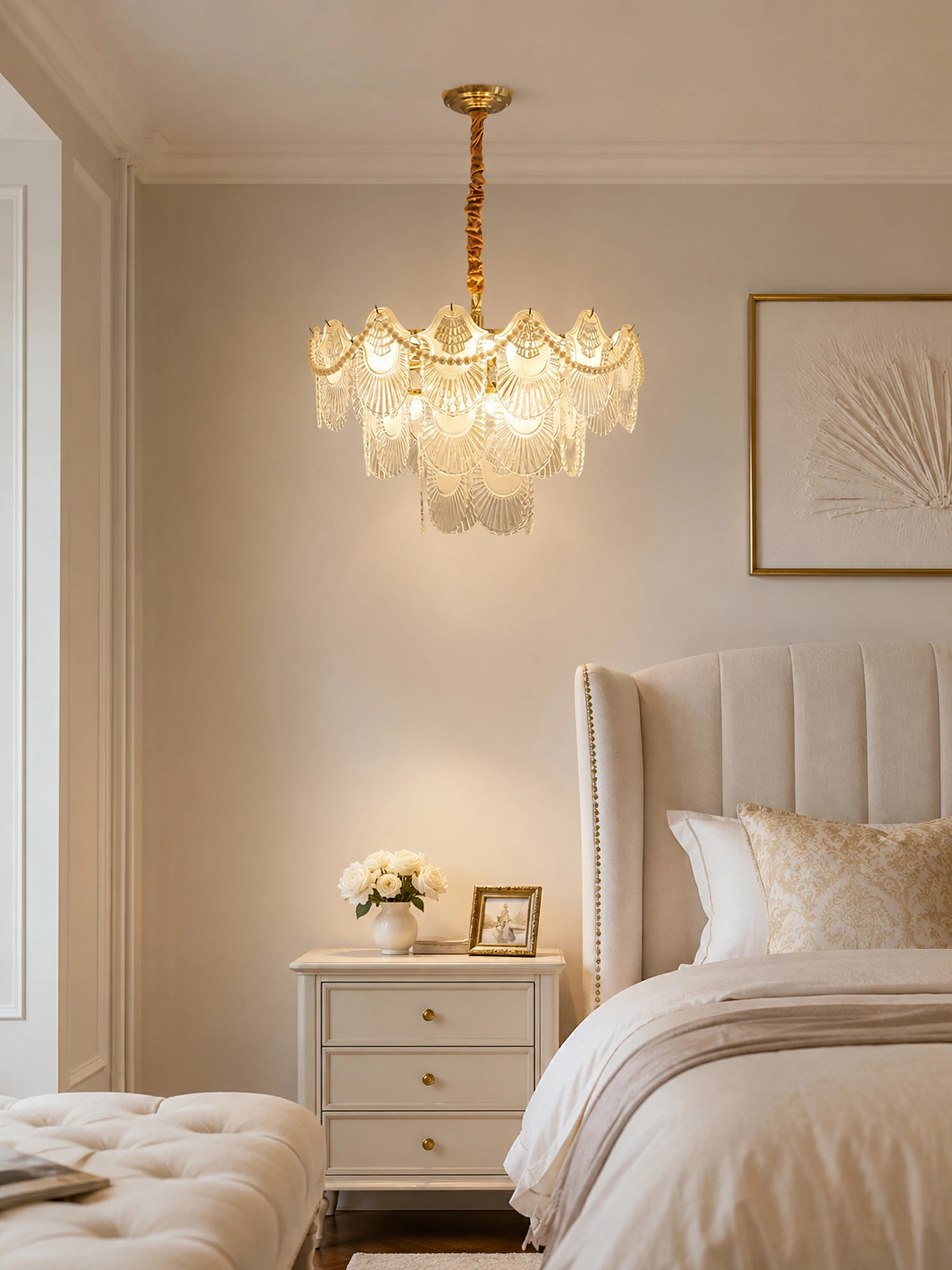 Pearl Glass Shell Chandelier - Image 12