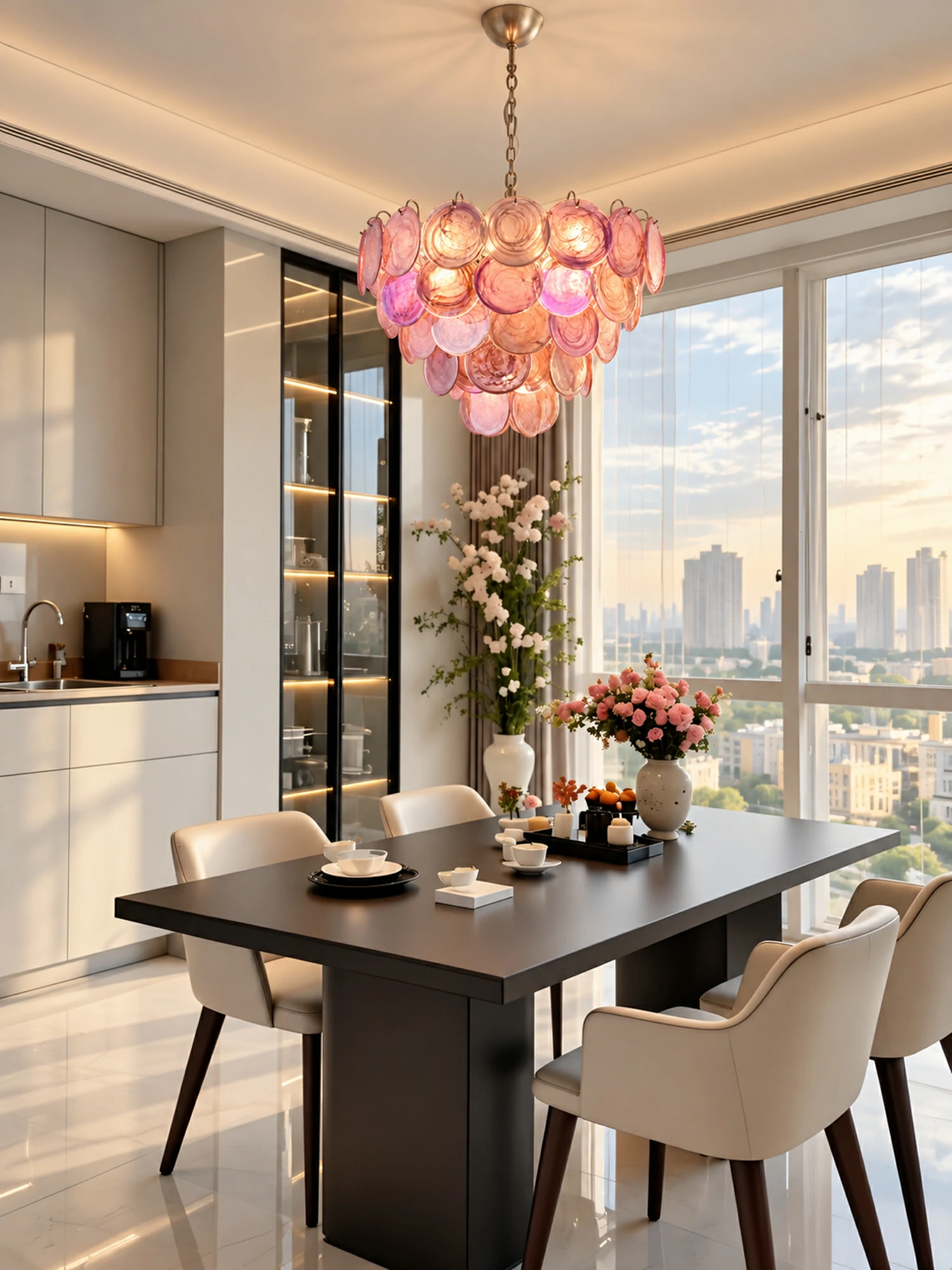 Glass Disc Iridescent Chandelier - Image 15