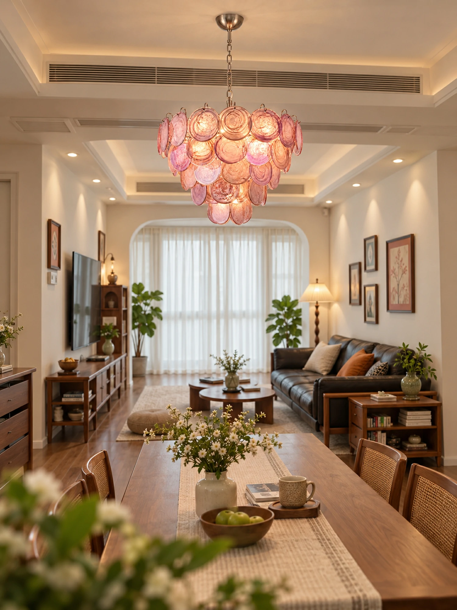 Glass Disc Iridescent Chandelier - Image 13