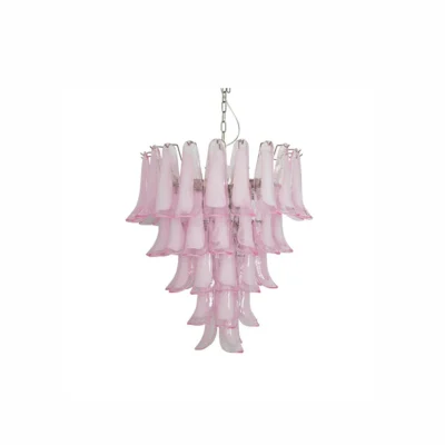Pink Glass Petals Chandelier