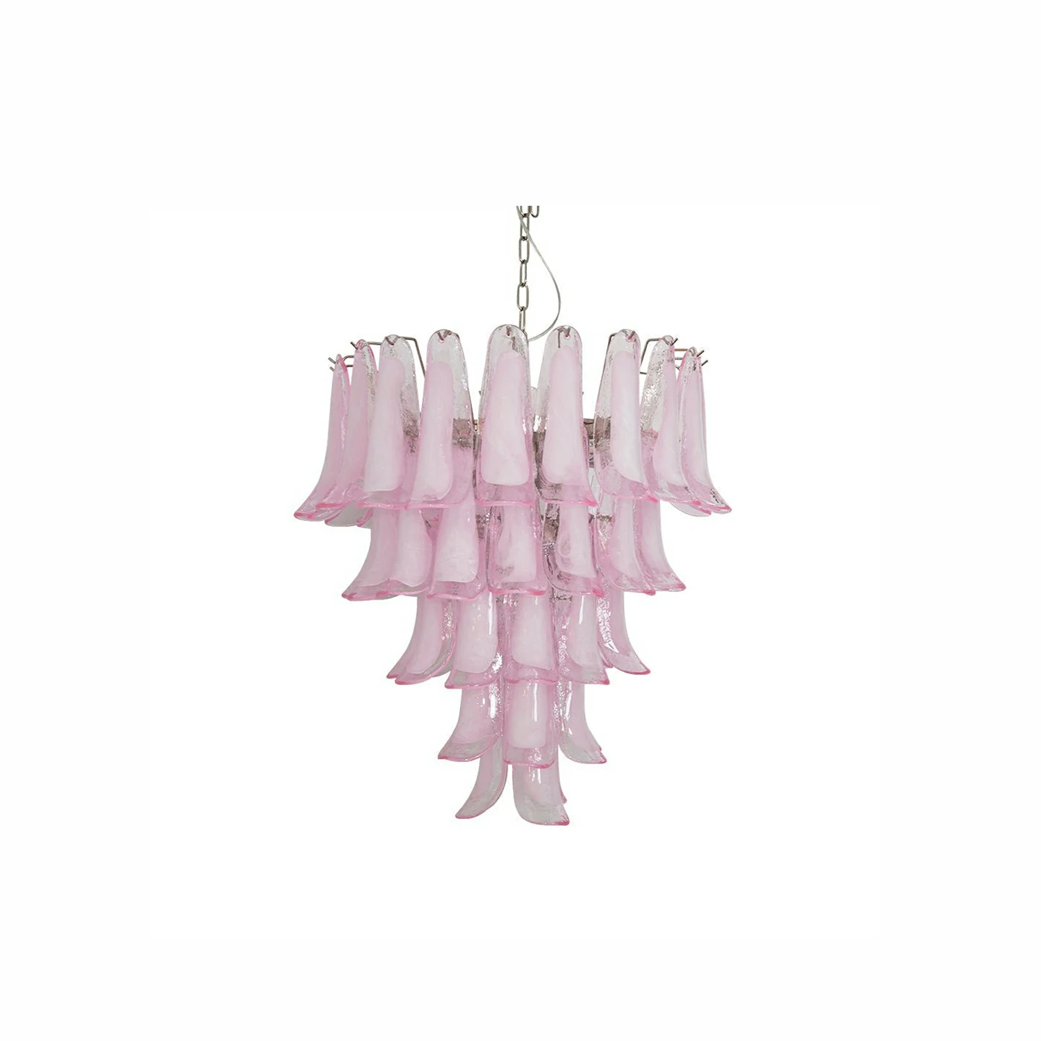 Pink Glass Petals Chandelier