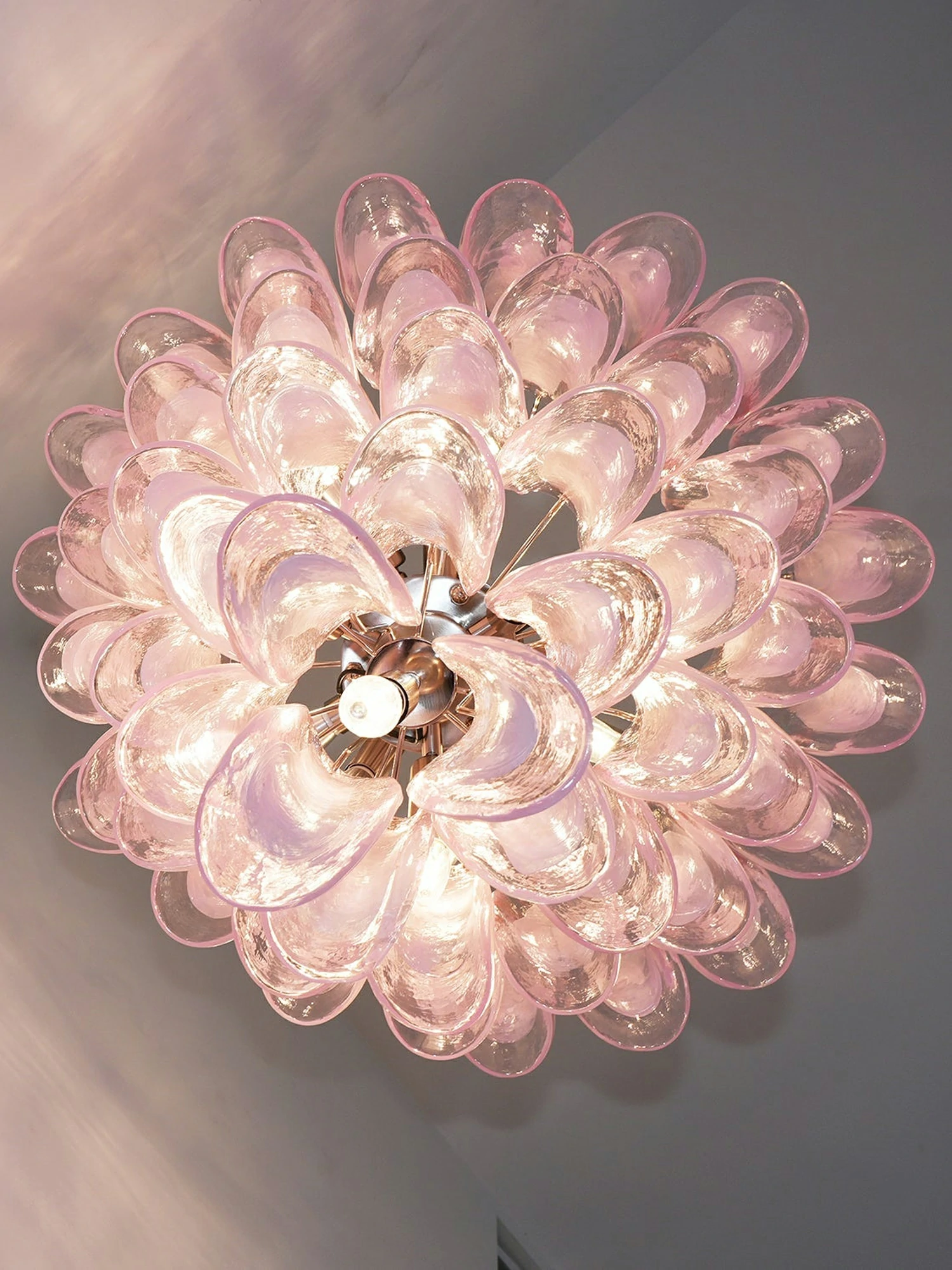 Pink Glass Petals Chandelier - Image 8