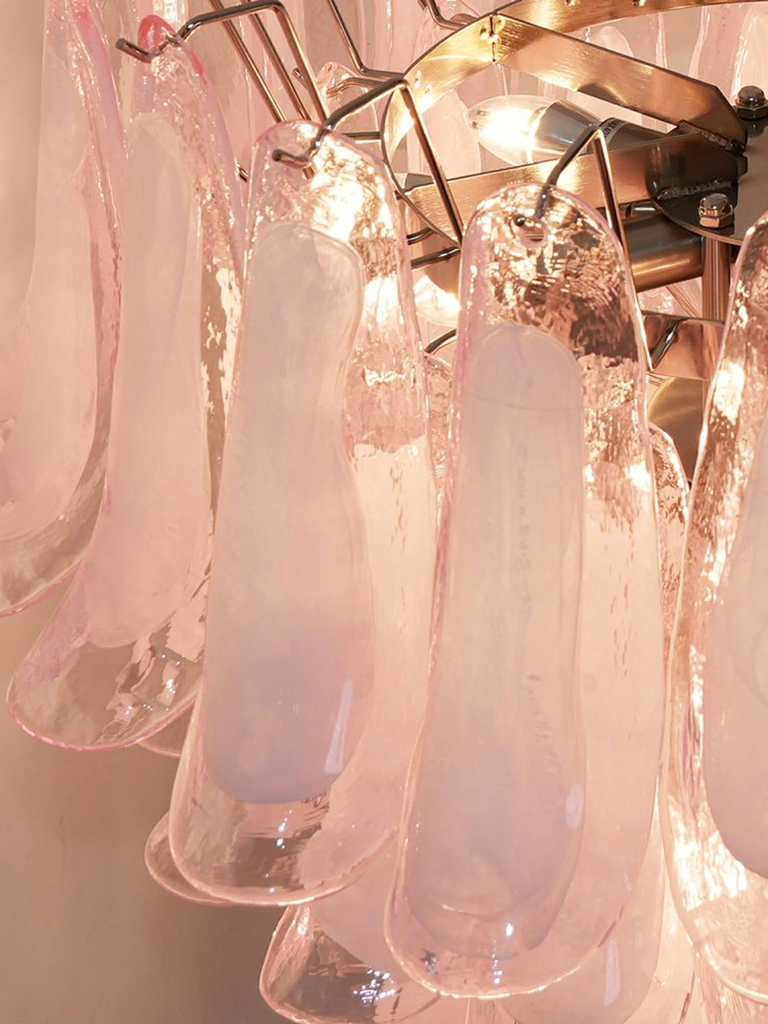 Pink Glass Petals Chandelier - Image 11