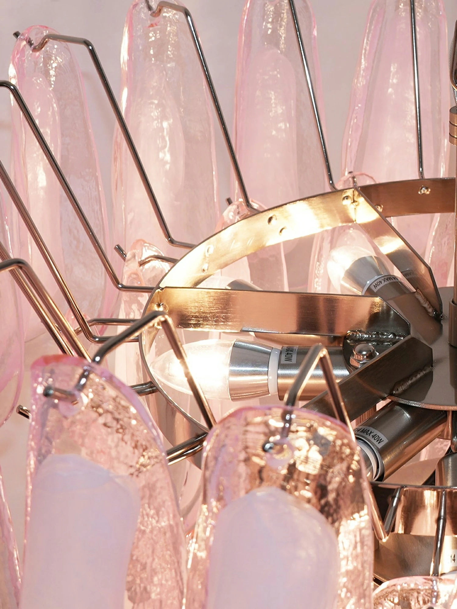 Pink Glass Petals Chandelier - Image 10