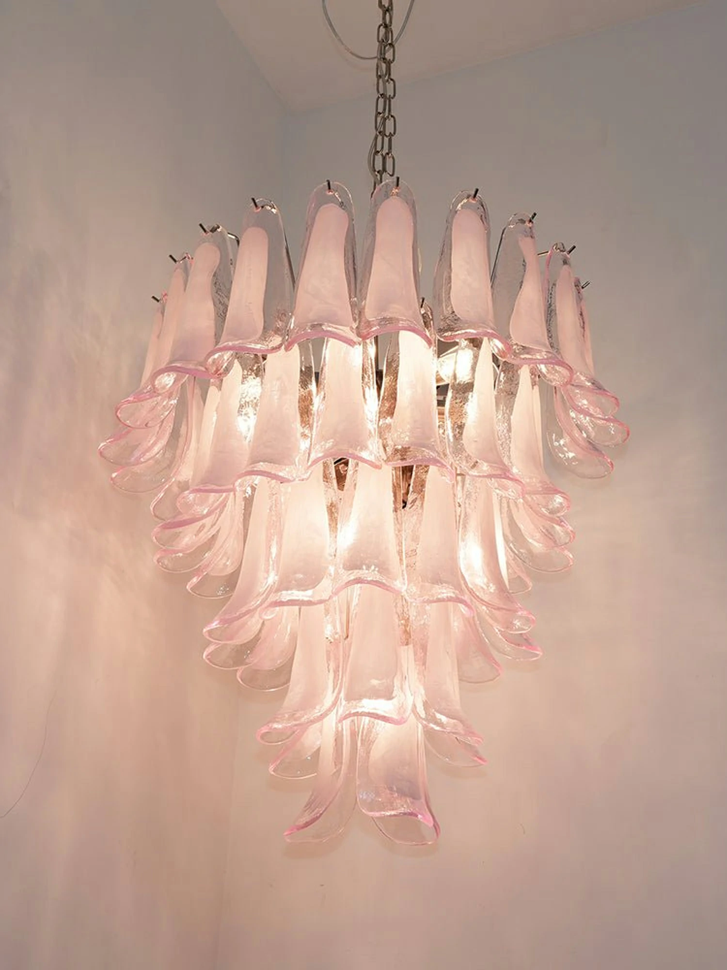 Pink Glass Petals Chandelier - Image 7