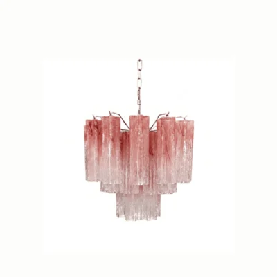 Pink Glass Tubes Chandelier