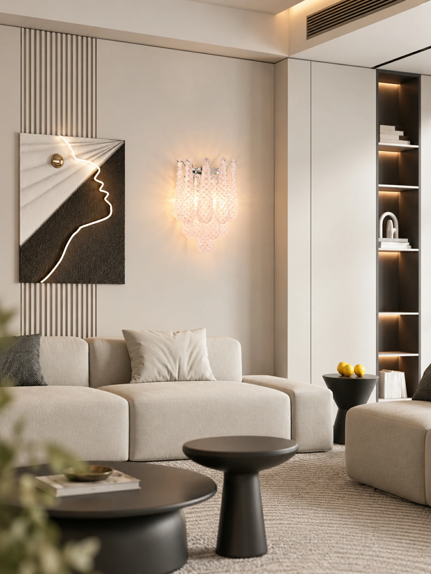 Pink Waffle Wall Sconce - Image 2