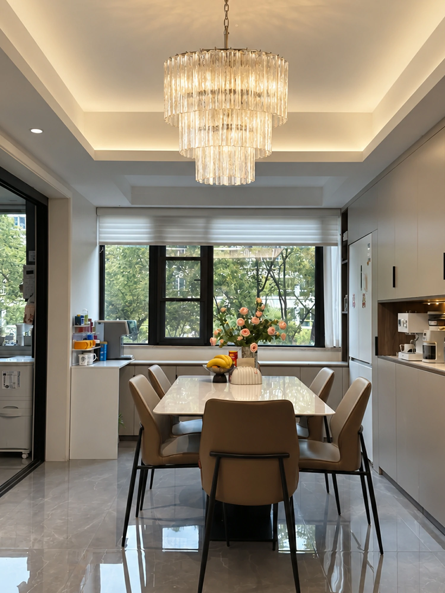 Tiered Tube Glass Chandelier - Image 2