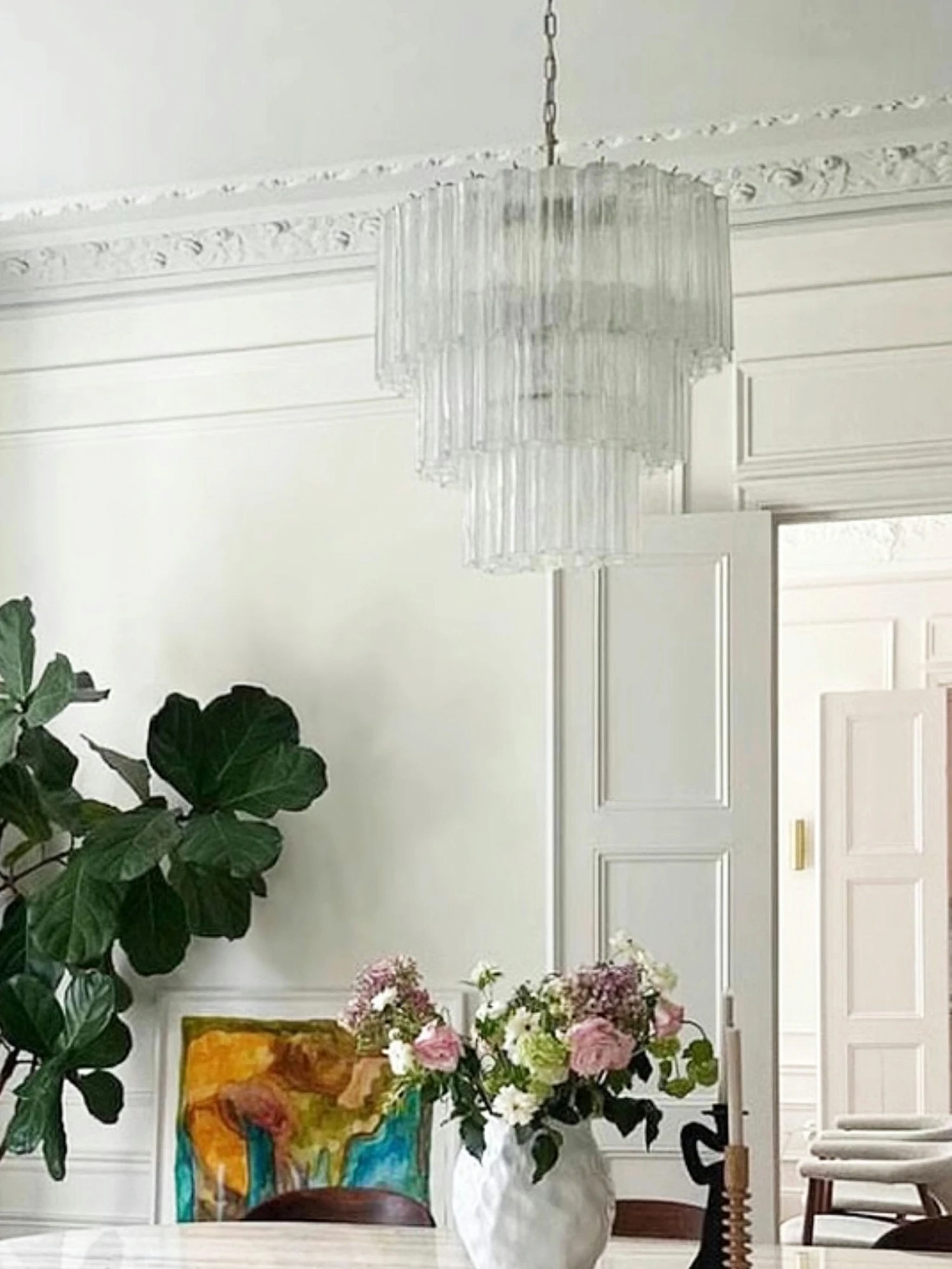 Tiered Tube Glass Chandelier - Image 9