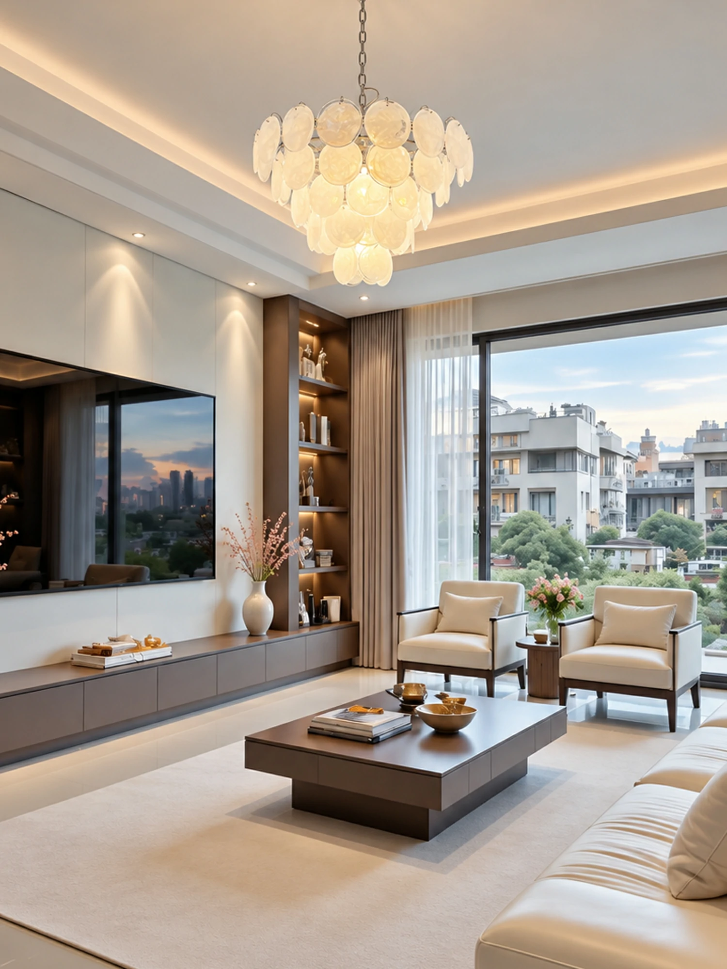 Glass Disc Iridescent Chandelier - Image 20