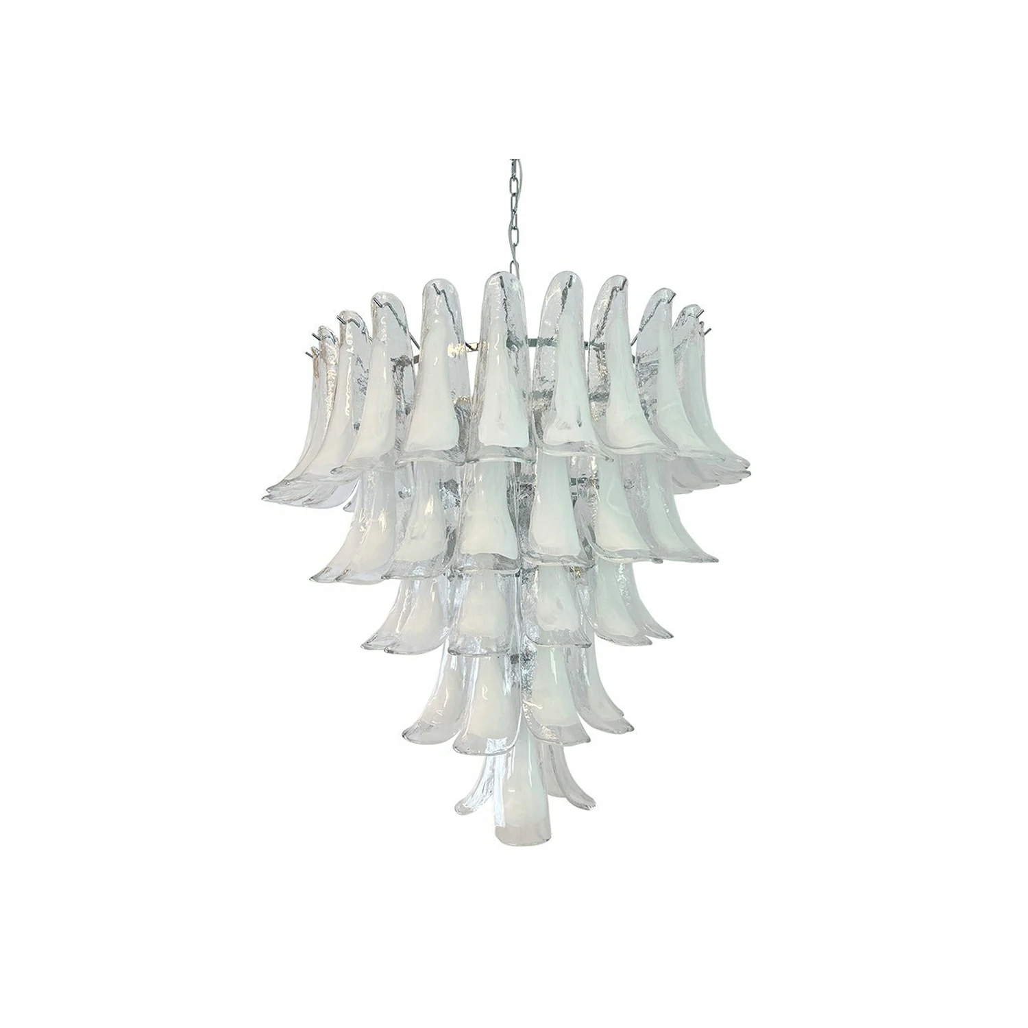 White Glass Petals Chandelier