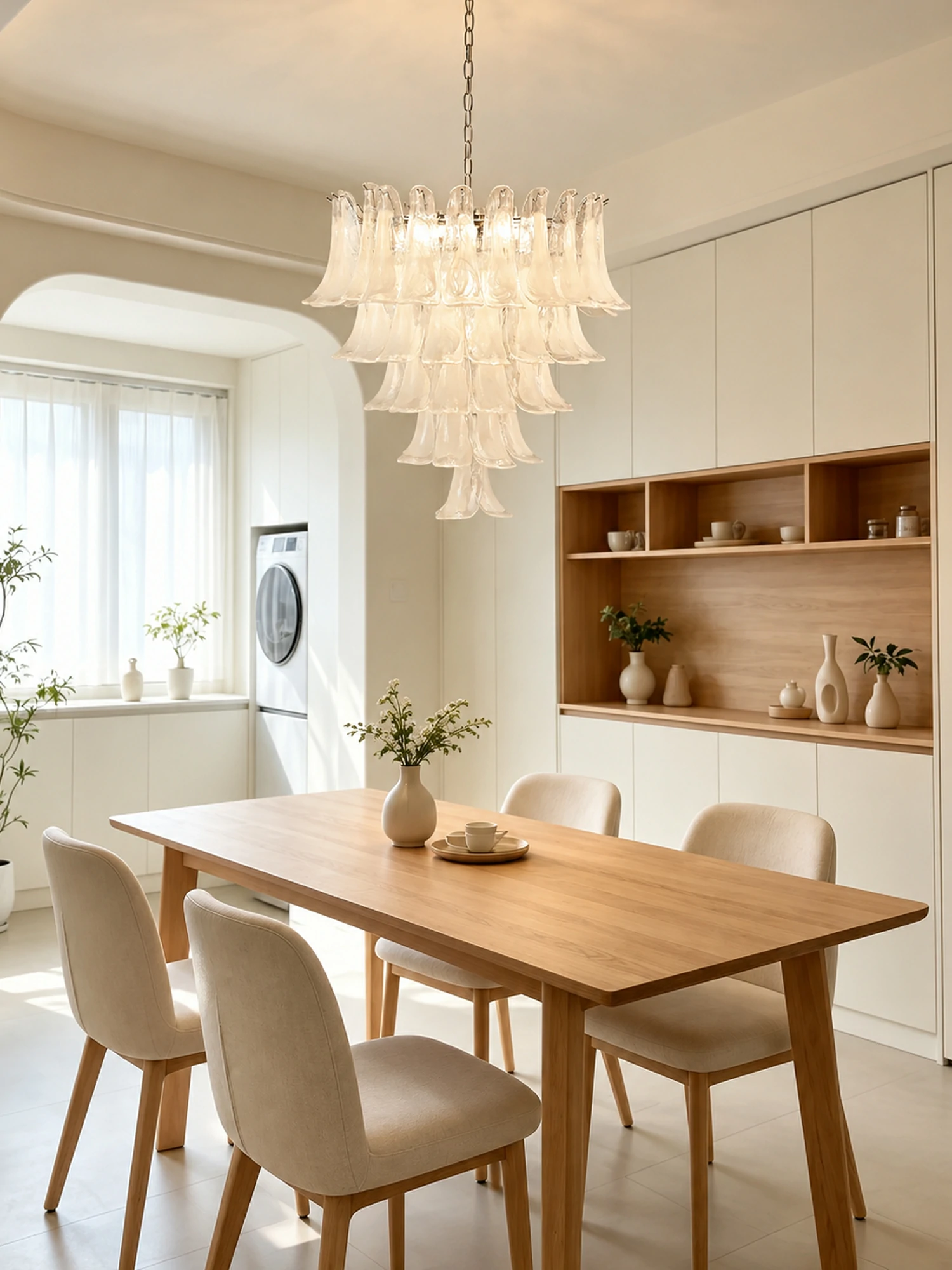 White Glass Petals Chandelier - Image 7