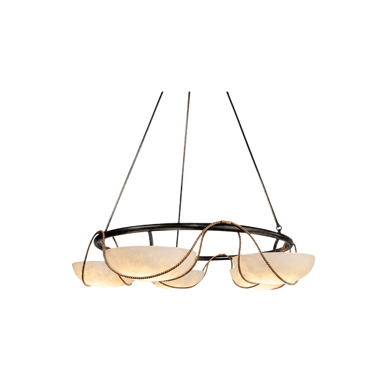 Alabaster Bowl Ring Chandelier